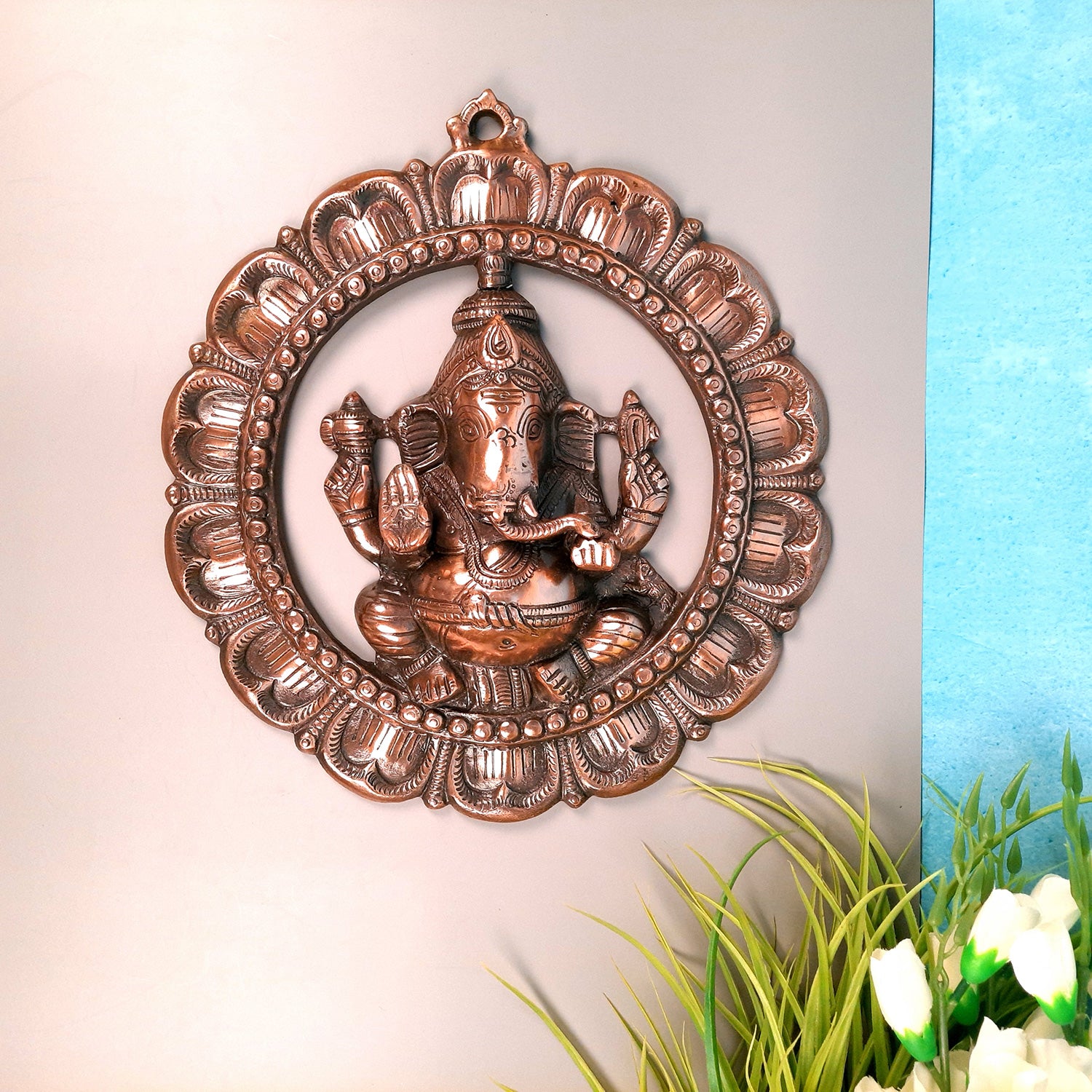 Lord Ganesh Wall Hanging Idol | Ganesha Wall Idol - for Home, Living Room, Entrance, Main Door - Apkamart