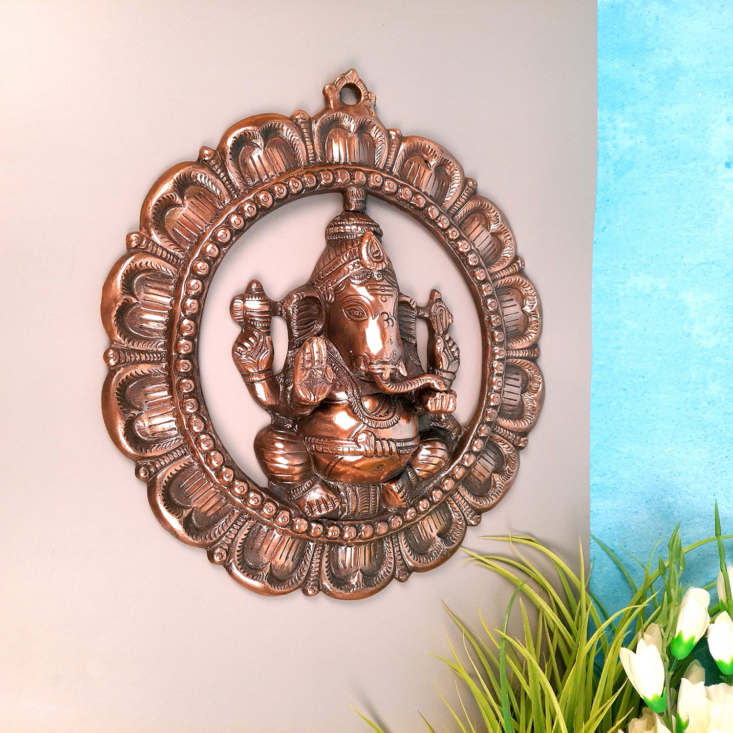 Lord Ganesh Wall Hanging Idol | Ganesha Wall Idol - for Home, Living Room, Entrance, Main Door - Apkamart