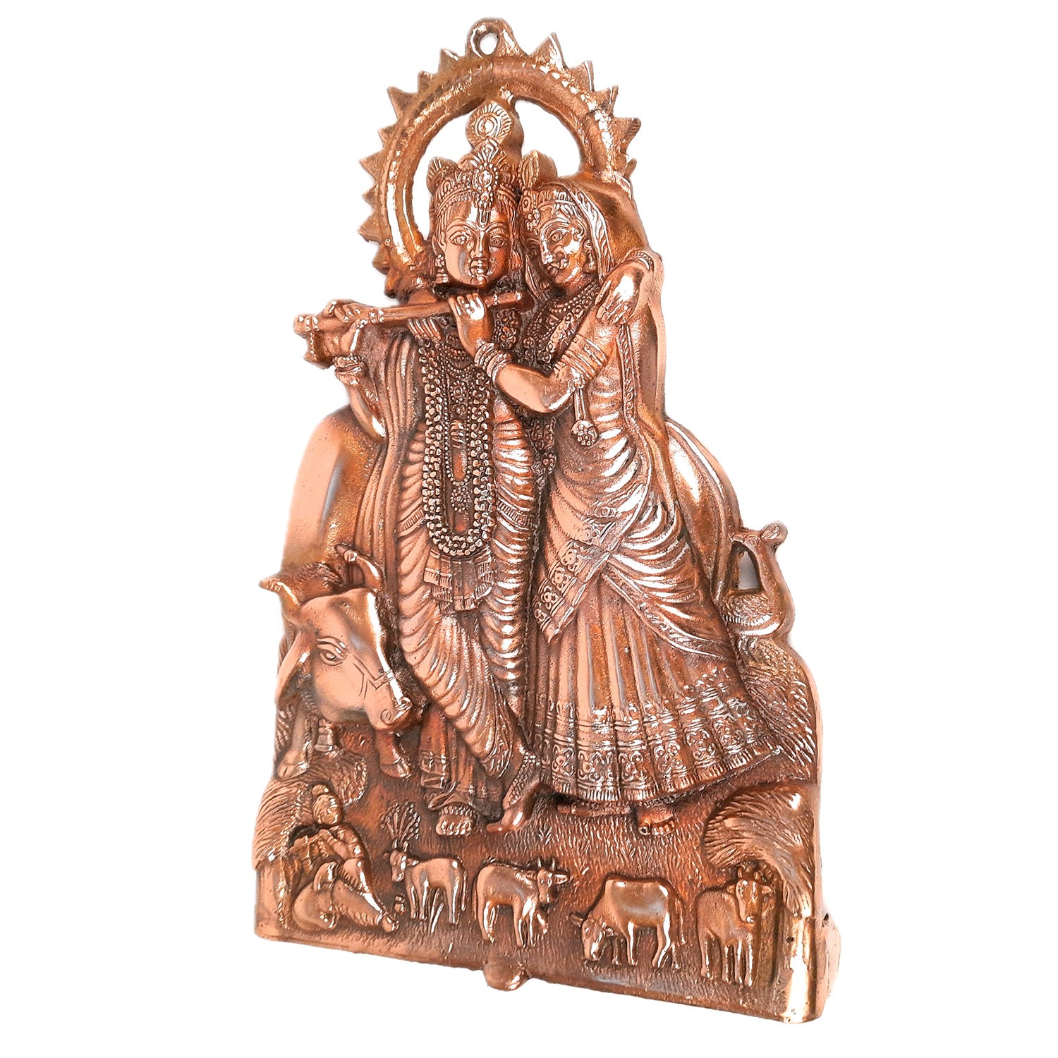 Radha Krishna Idol Wall Hanging Art | Radhe Krishna Wall Statue Murti | Wedding Gift for Couples | Religious Gift - for Home, Living Room, Office, Puja , Entrance Decoration - 15 Inch - Apkamart