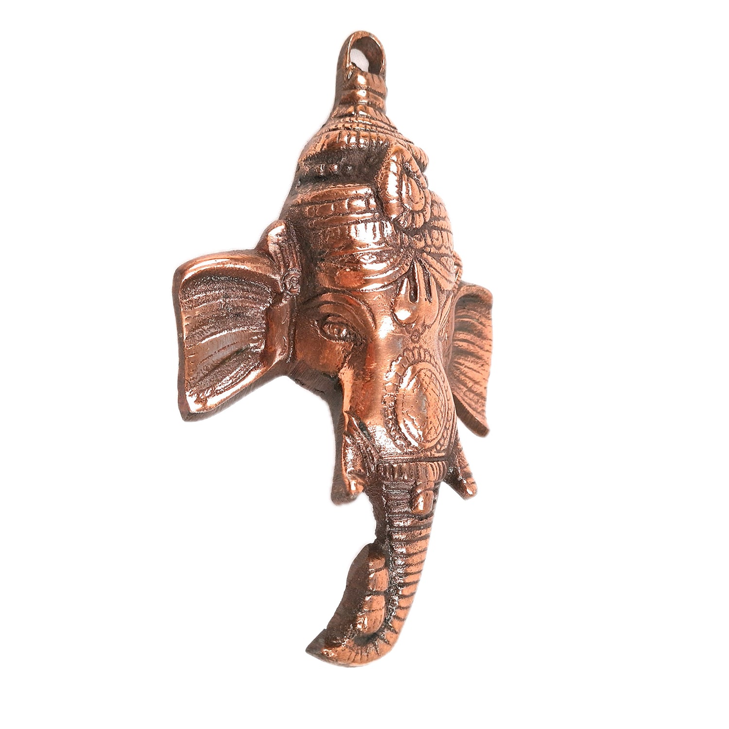 Ganesh Wall Hanging Idol | Lord Ganesha Face Wall Statue Decor - For Puja, Home & Entrance Living Room & Gift - 7 Inch - Apkamart