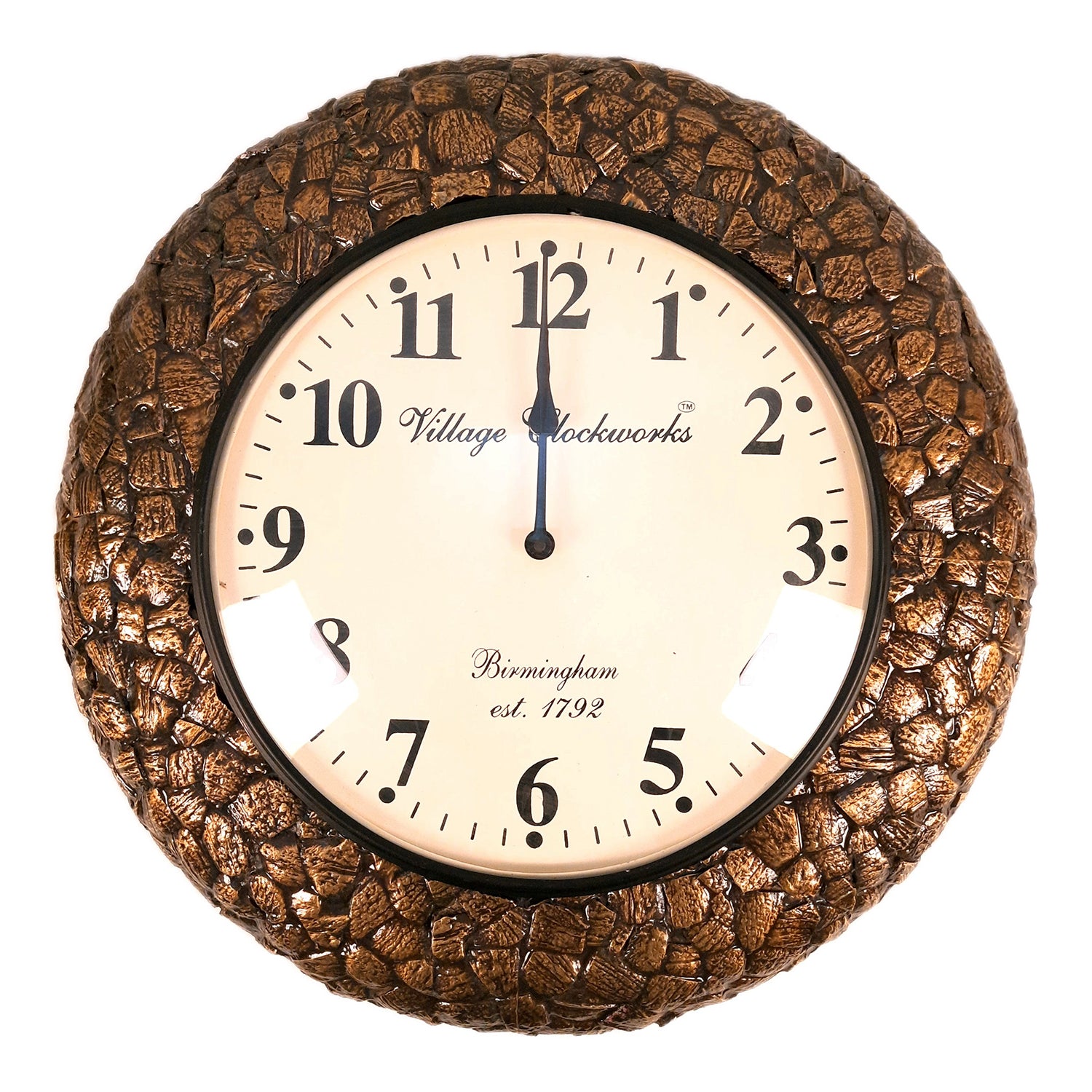 Wall Clock for Home | Wall Mount Analog Big Watch With Antique Brass Work - For Living Room, Bedroom, Hall, Office Decor & Gift - Apkamart