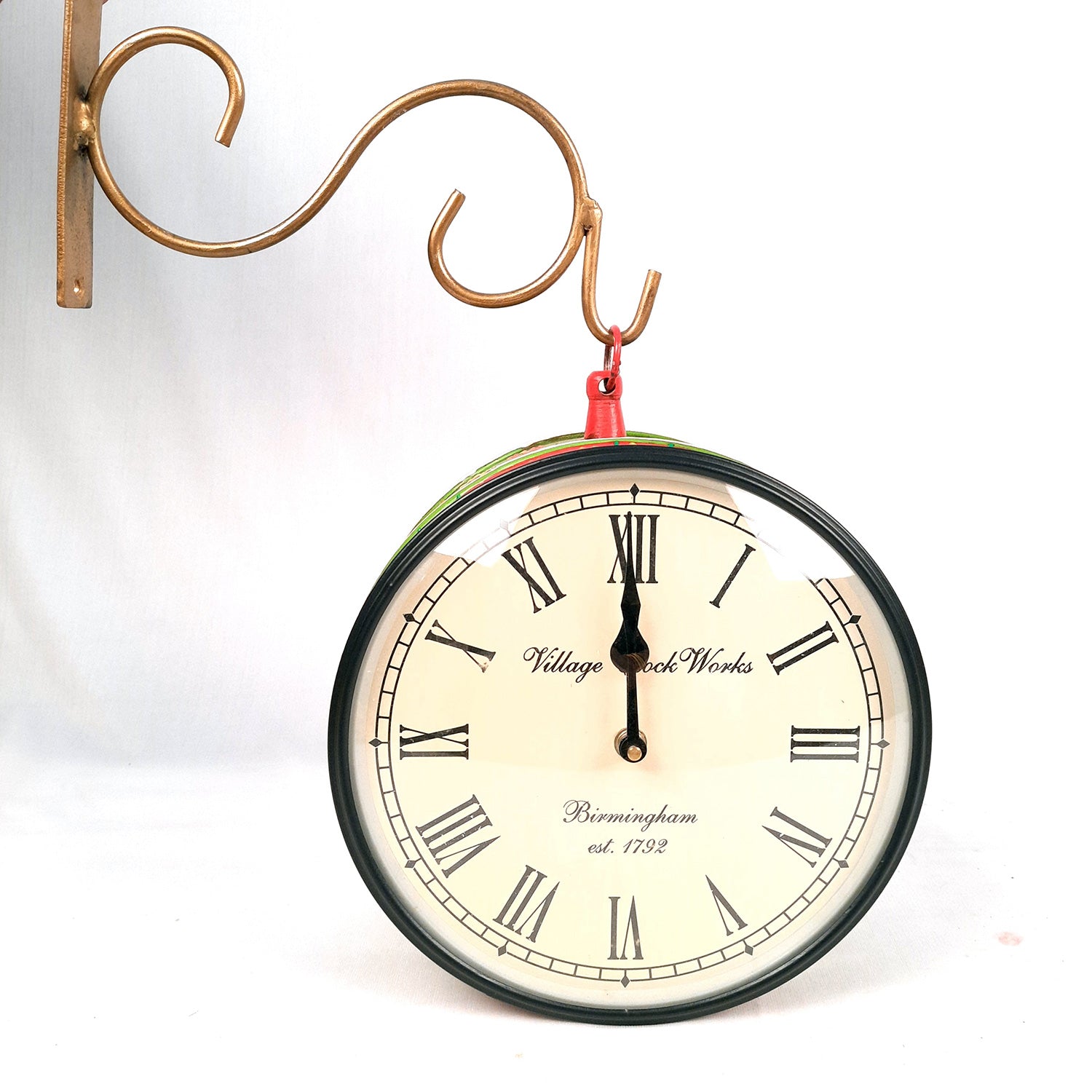 Victorian Station Clock | Vintage Railway Clocks - Double Sided Platform Watch | Antique Wall Hanging Clock - for Home, Living Room, Office Decor & Gifts - 10 inch - Apkamart