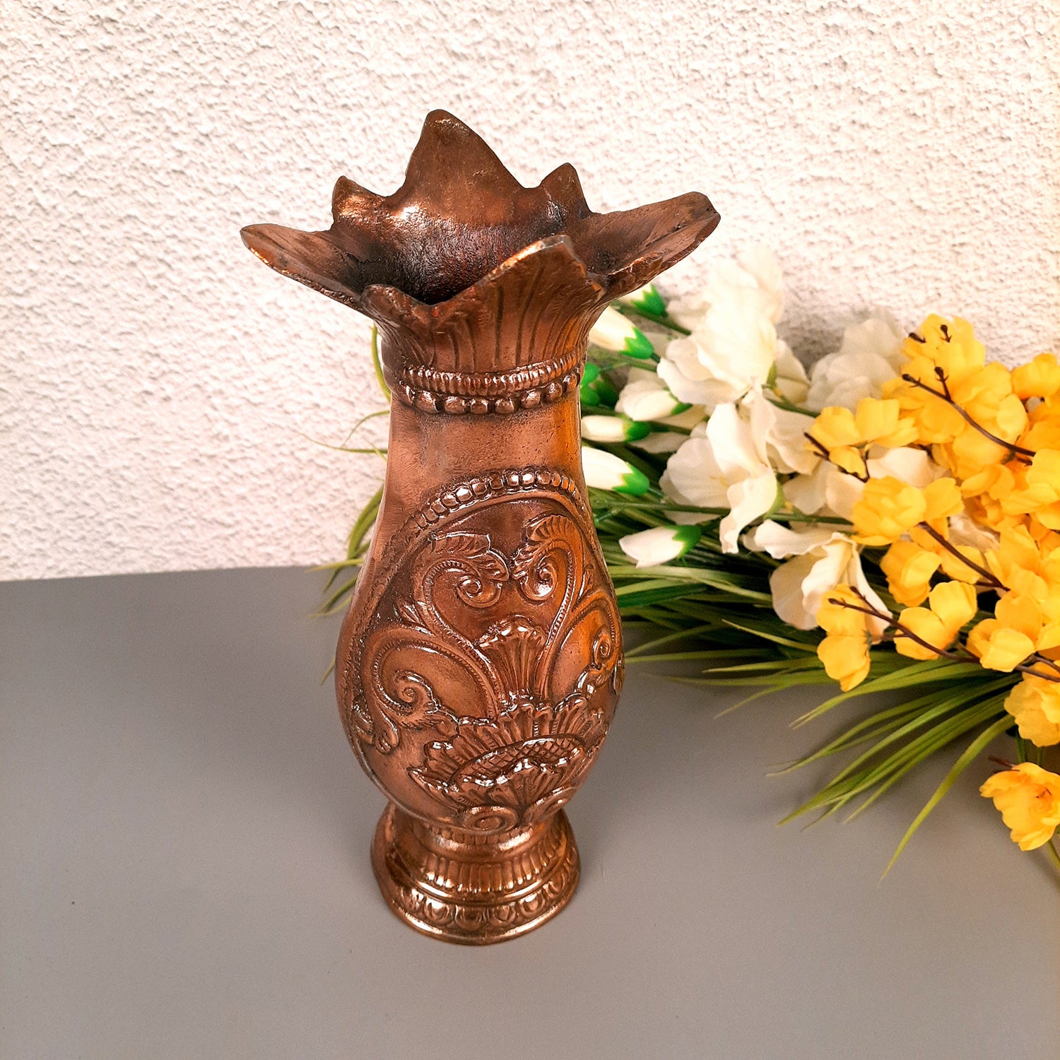 Flower Pot | Vase - for Home Decoration, Living Room, Table, Shelf, Office & Interior Decor | House Warming & Festival Gift - 12 Inch - Apkamart