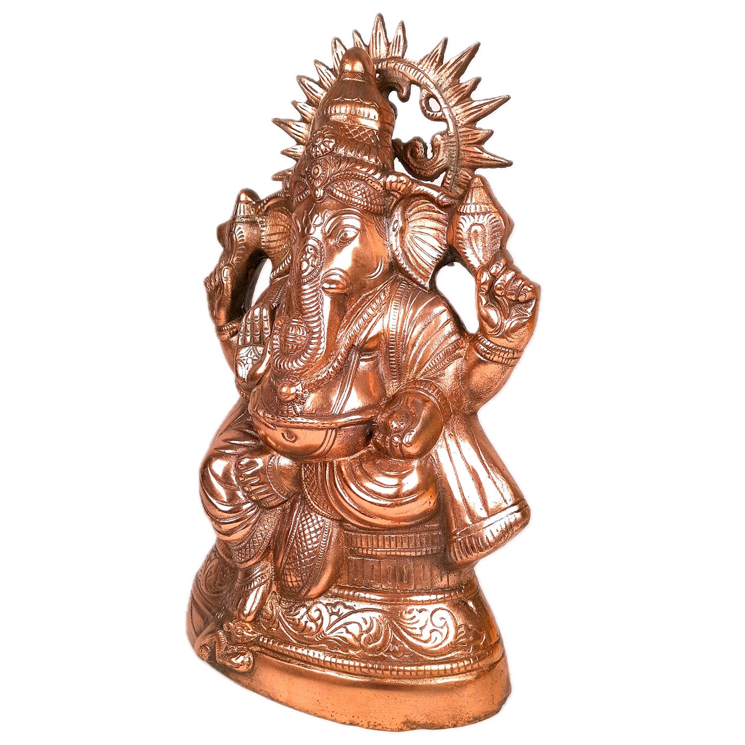 Ganesh Statue | Lord Ganesha Idol - for Home, Puja, Living Room, Entrance & Office Decor | Antique Idol for Religious & Spiritual Decor - 15 Inch - Apkamart