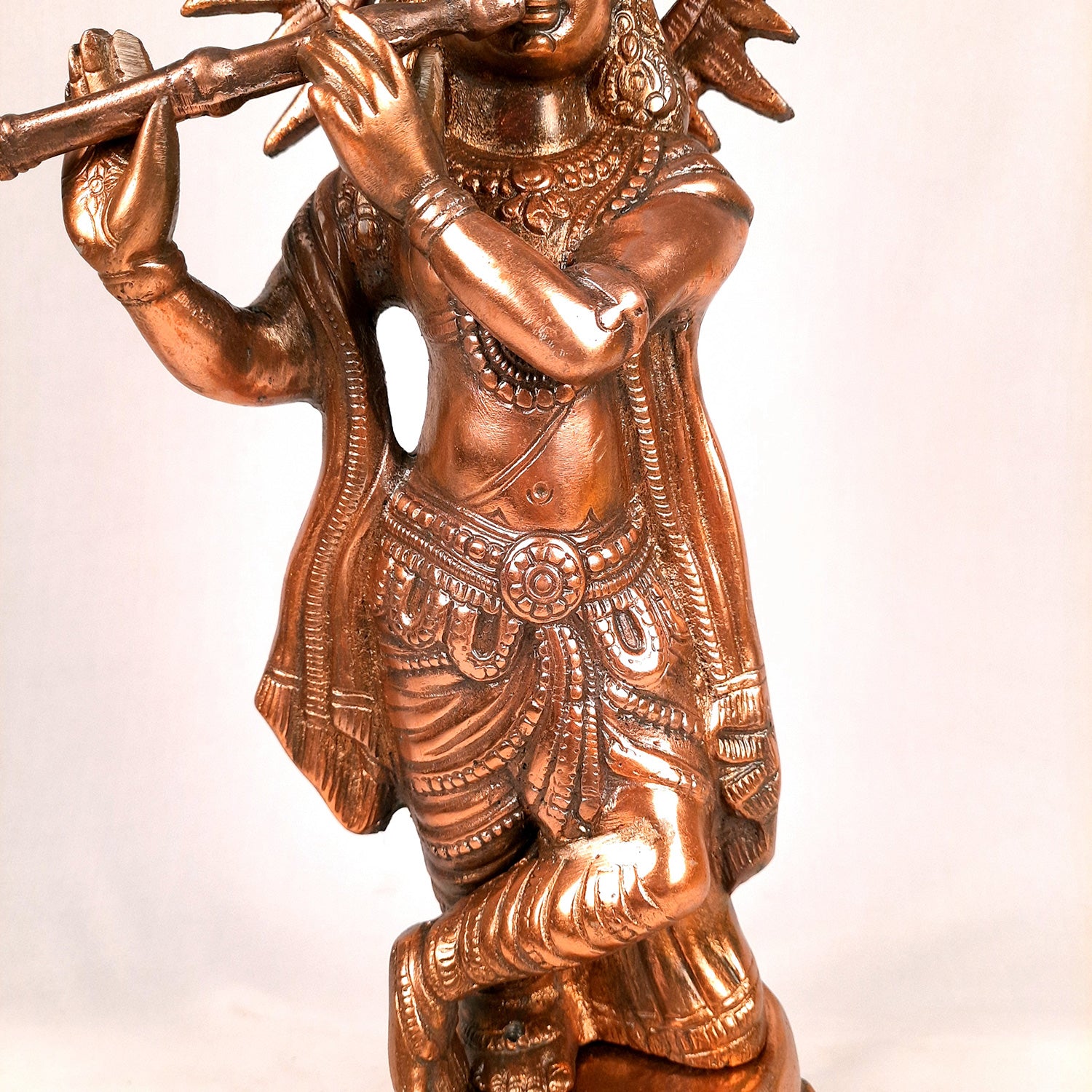 Krishna Statue | Shri Krishna Idol Playing Flute Design | Lord Krishna Murti - for Home, Living Room, Office, Puja , Entrance Decoration & Gifts - Apkamart