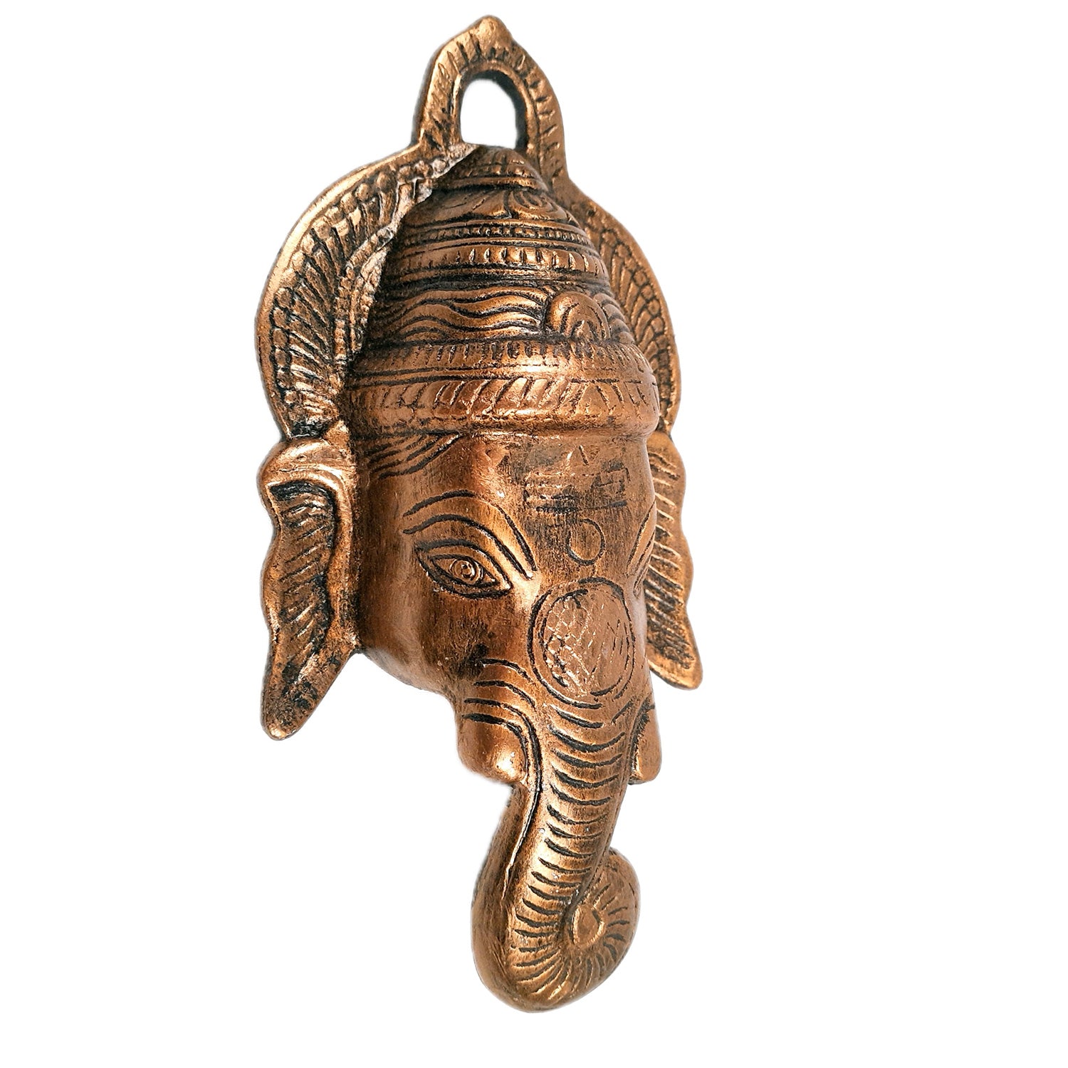 Ganesh Idol Wall Hanging | Lord Ganesha Face Wall Statue Decor |Religoius & Spiritual Wall Art - For Puja, Home & Entrance Living Room & Gift - 9 Inch - Apkamart