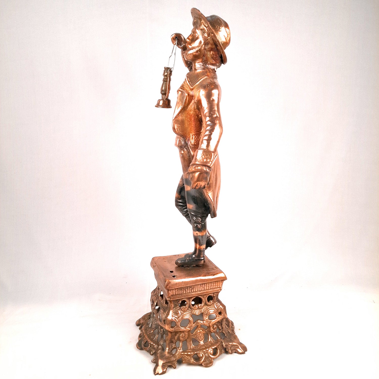 Showpiece Man Holding Lamp| Decorative Vintage Statue Big - For Home, Corners, Living Room Decor & Gifts - 26 Inch - Apkamart