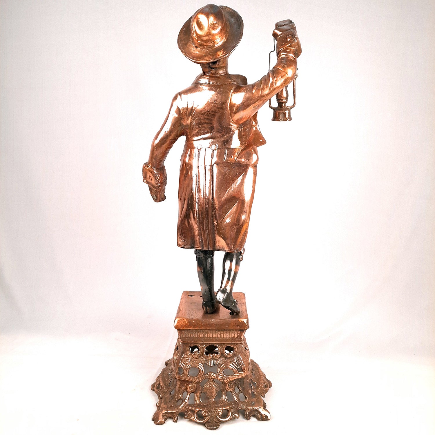 Showpiece Man Holding Lamp| Decorative Vintage Statue Big - For Home, Corners, Living Room Decor & Gifts - 26 Inch - Apkamart