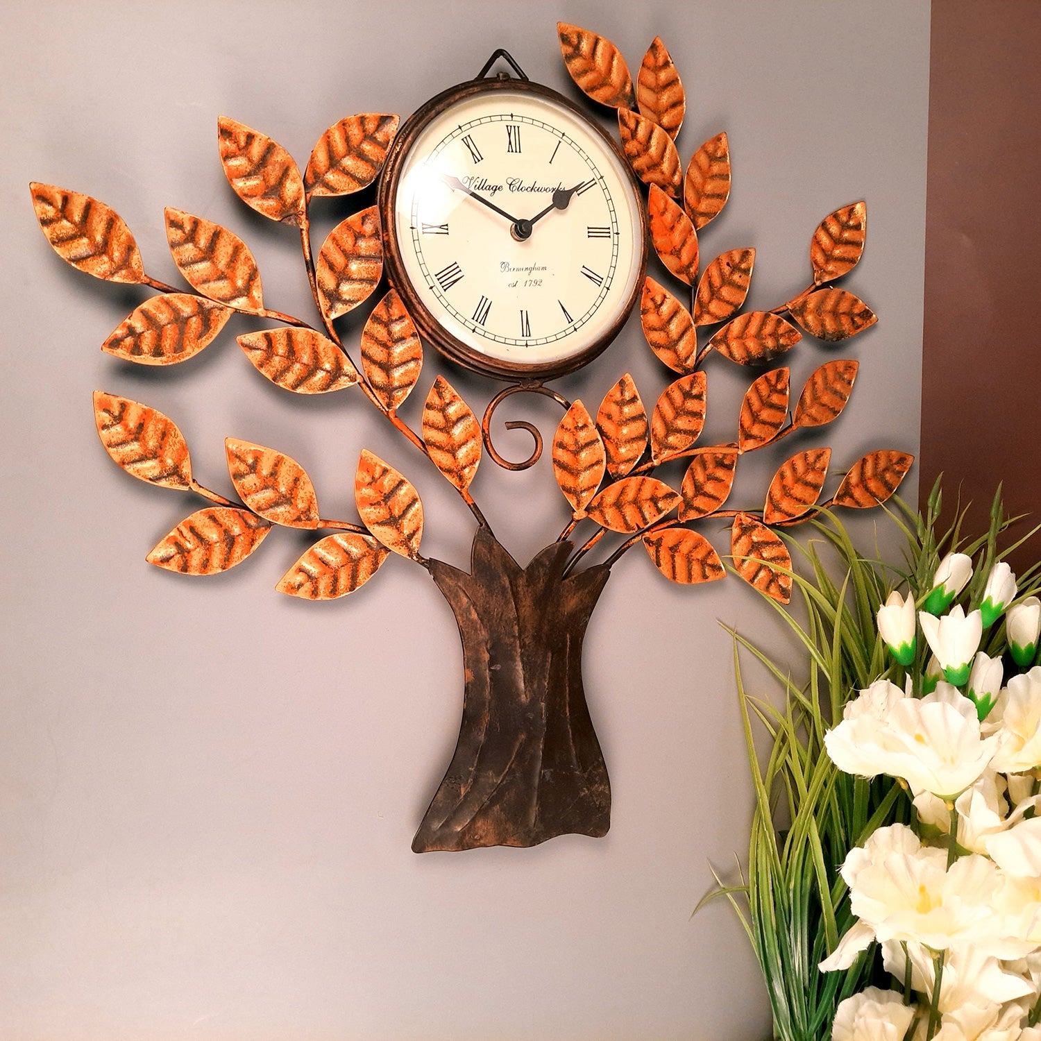 Tree Wall Hanging with In Built Clock | Deewar Ghadi - For Living Room, Bedroom, Hall, Office Decor & Gift - Apkamart