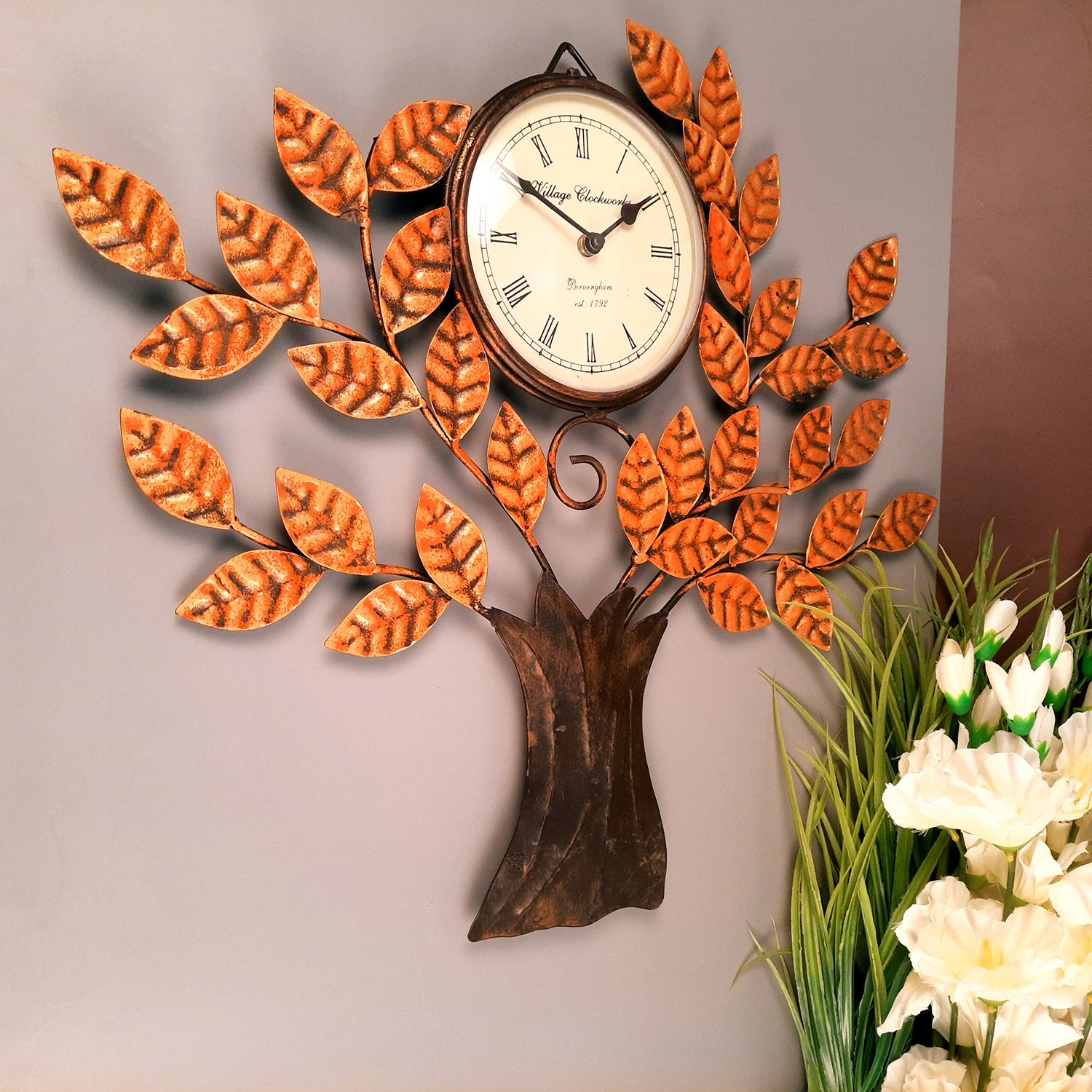 Tree Wall Hanging with In Built Clock | Deewar Ghadi - For Living Room, Bedroom, Hall, Office Decor & Gift - Apkamart