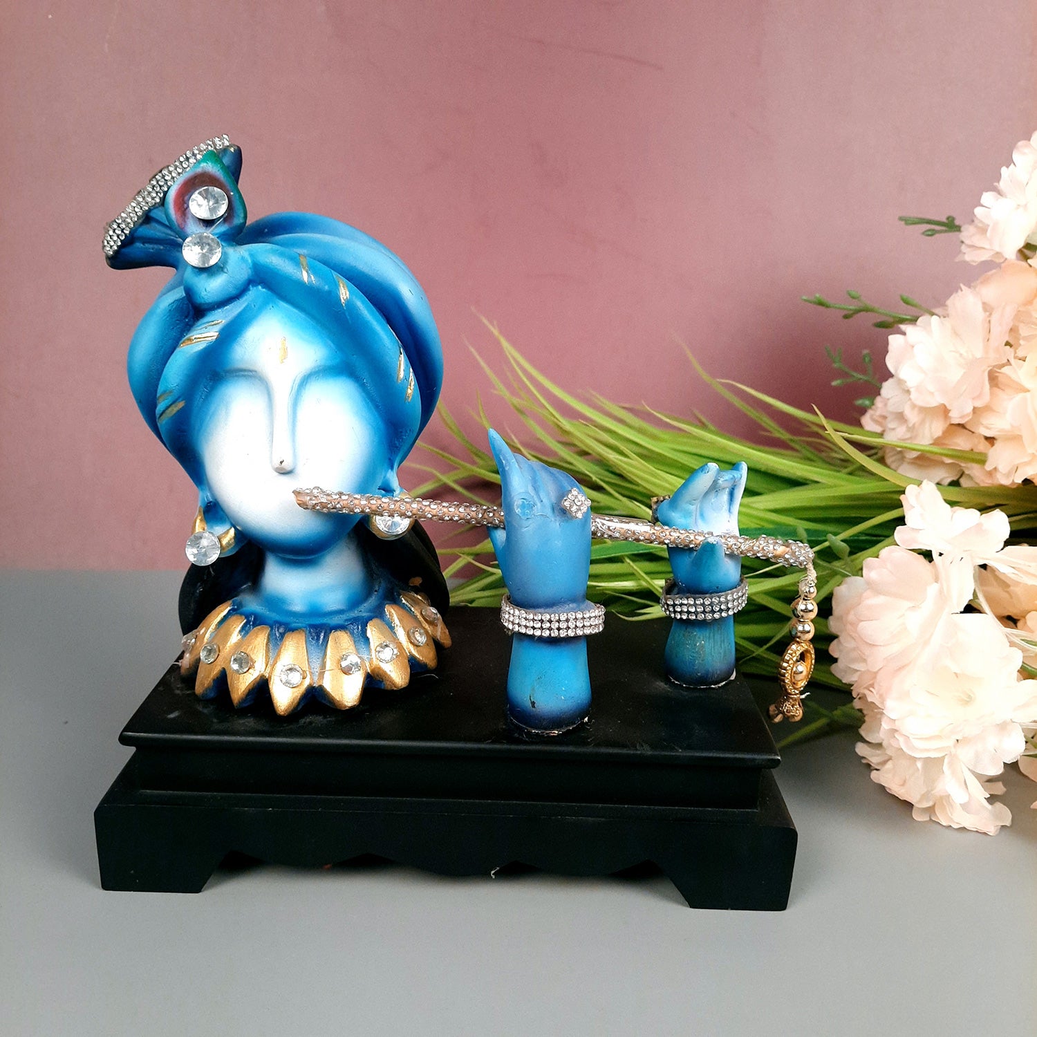 Krishna Statue | Shri Krishna Idol | Lord Krishna Murti - for Home, Living Room, Office, Puja , Entrance Decoration & Gifts - Apkamart