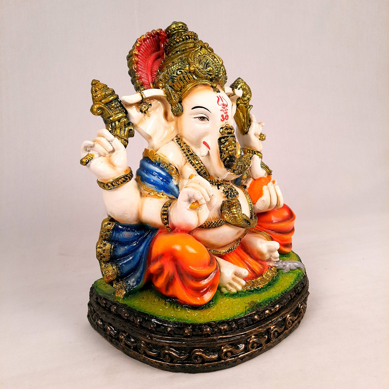 Ganesh Statue | Lord Ganesha Idol - for Home, Puja, Living Room, Entrance & Office Decor - 11 Inch - Apkamart