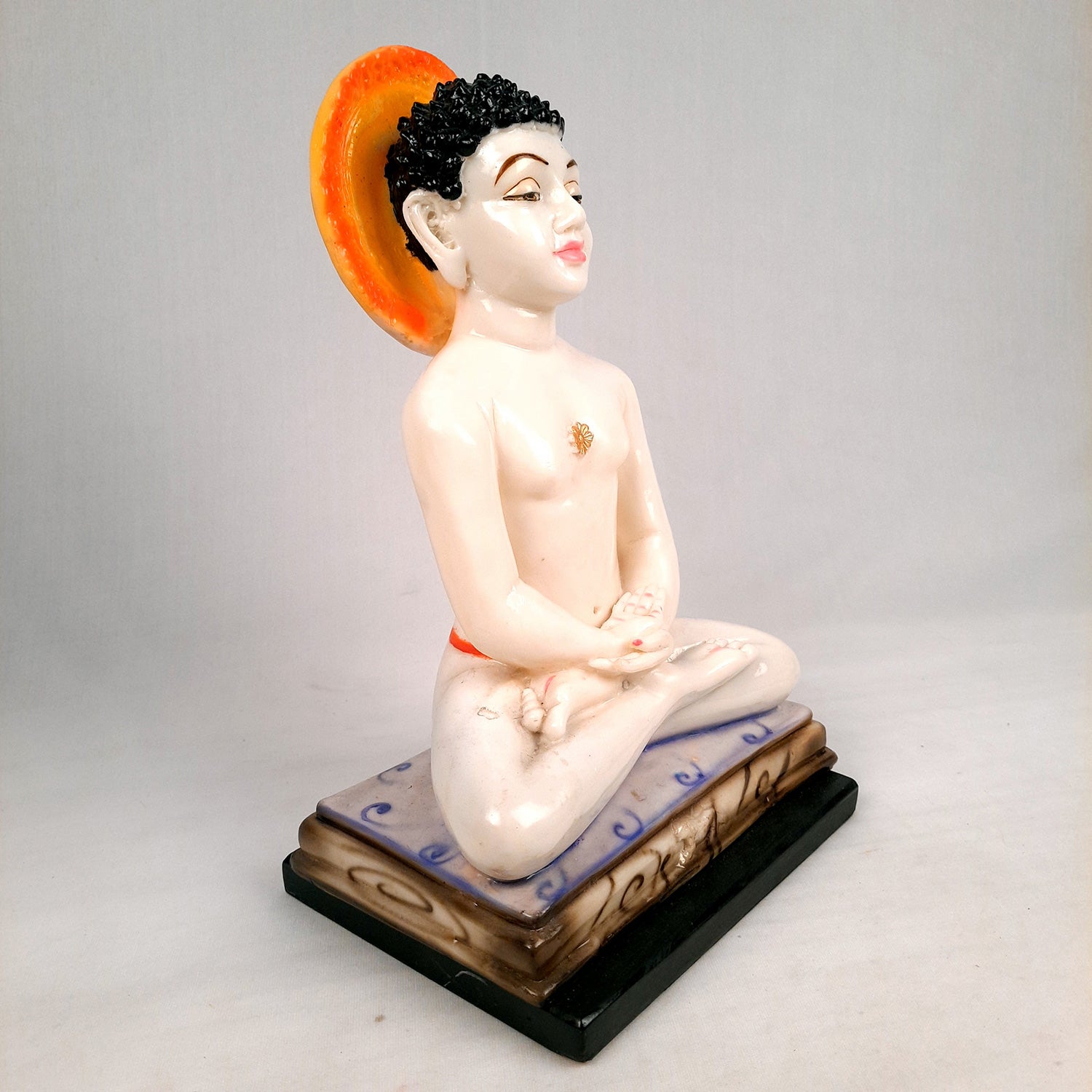 Mahaveer Ji Statue | Bhagwan Mahaveer Idol - for Home, Puja, Living Room, Entrance & Office Decor - 13 Inch - Apkamart