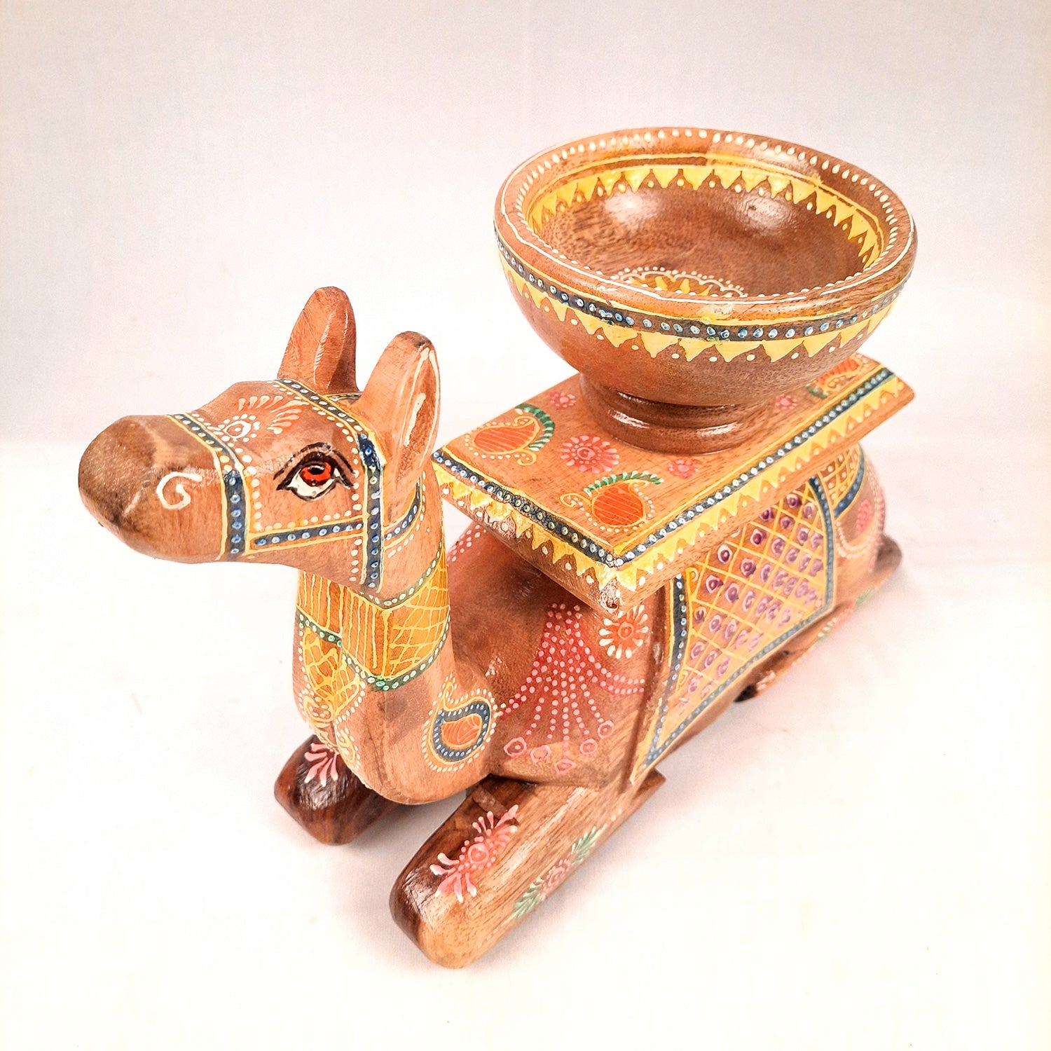 Elephant & Camel Showpiece With Bowl | Animal Figurines - for Vastu, Showpieces for Home Table, Living Room Decor & Gifts -apkamart #Style_Camel