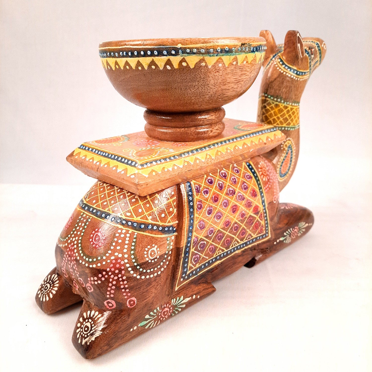 Elephant & Camel Showpiece With Bowl | Animal Figurines - for Vastu, Showpieces for Home Table, Living Room Decor & Gifts -apkamart #Style_Camel