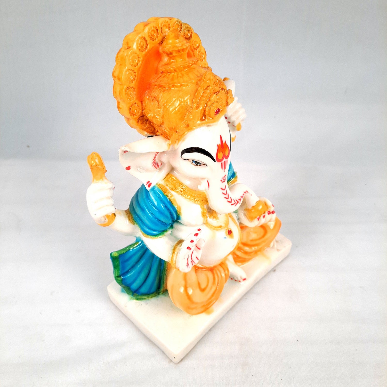 Ganesh Statue | Shri Ganesha Sitting On Chowki Idol - for Home, Living Room, Office, Puja, Entrance Decoration & Gifts - 9 Inch - apkamart