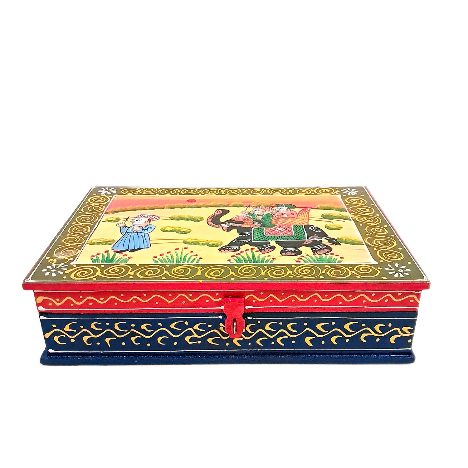 Jewellery Box | Decorative Wooden Jewelry Box | Multi-Purpose Storage Box - for Home, Dressing Table Decor, Storage & Gifts - 10 Inch - Apkamart