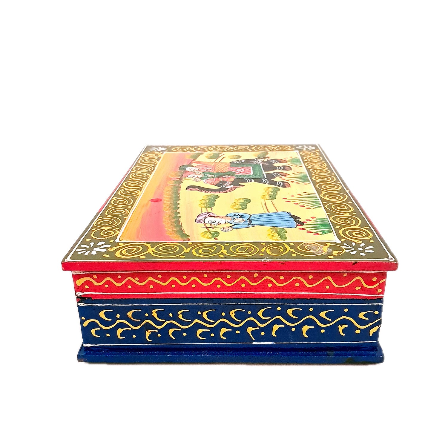 Jewellery Box | Decorative Wooden Jewelry Box | Multi-Purpose Storage Box - for Home, Dressing Table Decor, Storage & Gifts - 10 Inch - Apkamart