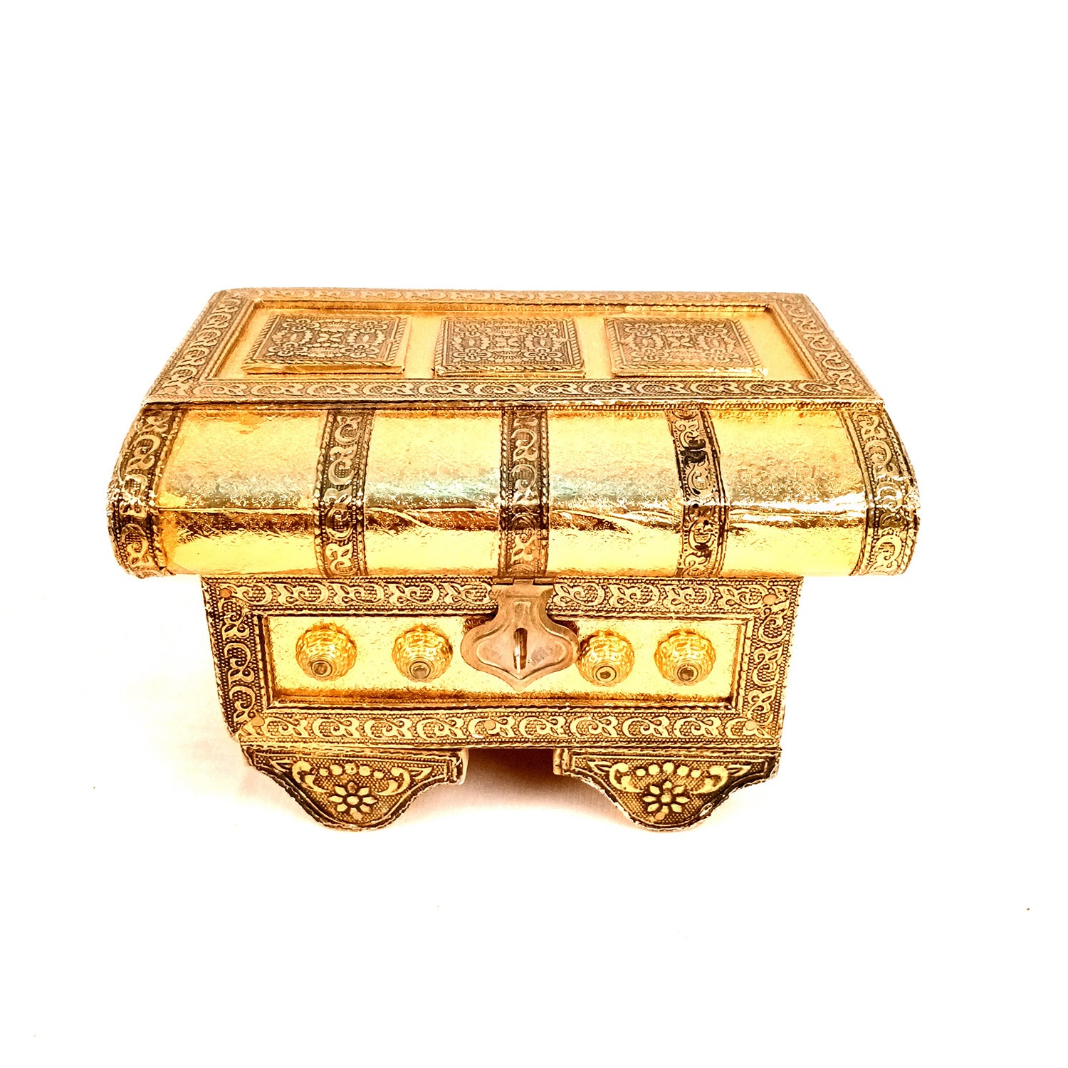 Jewellery Box | Decorative Wooden Antique Chest Design Jewelry Box - for Home, Dressing Table Decor, Storage & Gifts - 7 Inch - Apkamart