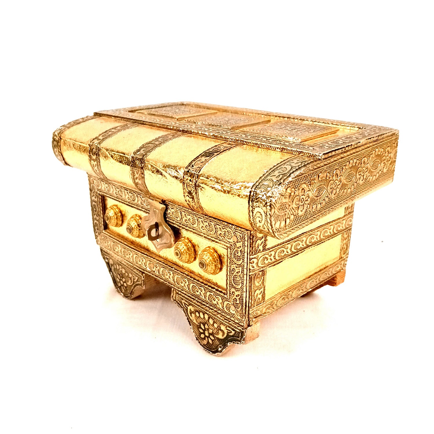 Jewellery Box | Decorative Wooden Antique Chest Design Jewelry Box - for Home, Dressing Table Decor, Storage & Gifts - 7 Inch - Apkamart