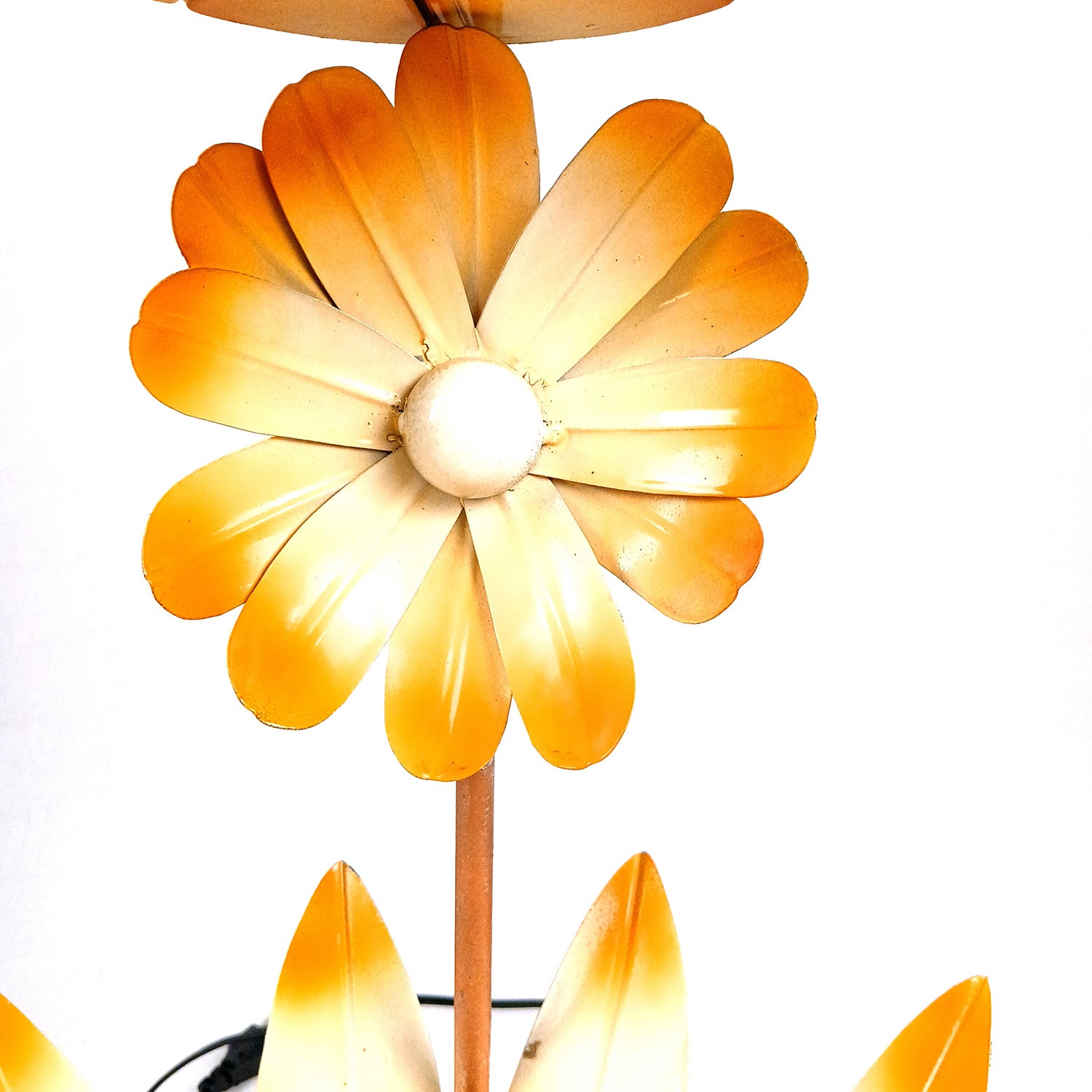 Lotus Lamp | Led Lamp Showpiece | Led Stand/Aasan for God - for Temple, Home, Living Room, Office Desk, Mandir Decor & Gifts - apkamart #color_Brown