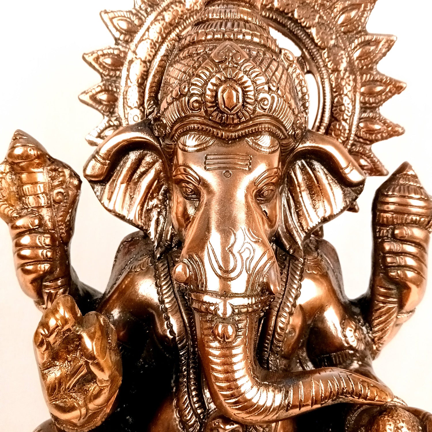 Ganesh Statue for Religious Showpiece for Decor and Gifts (Metal - Alloy | Color - Copper Shade | Size - 21 Inch) - Apkamart