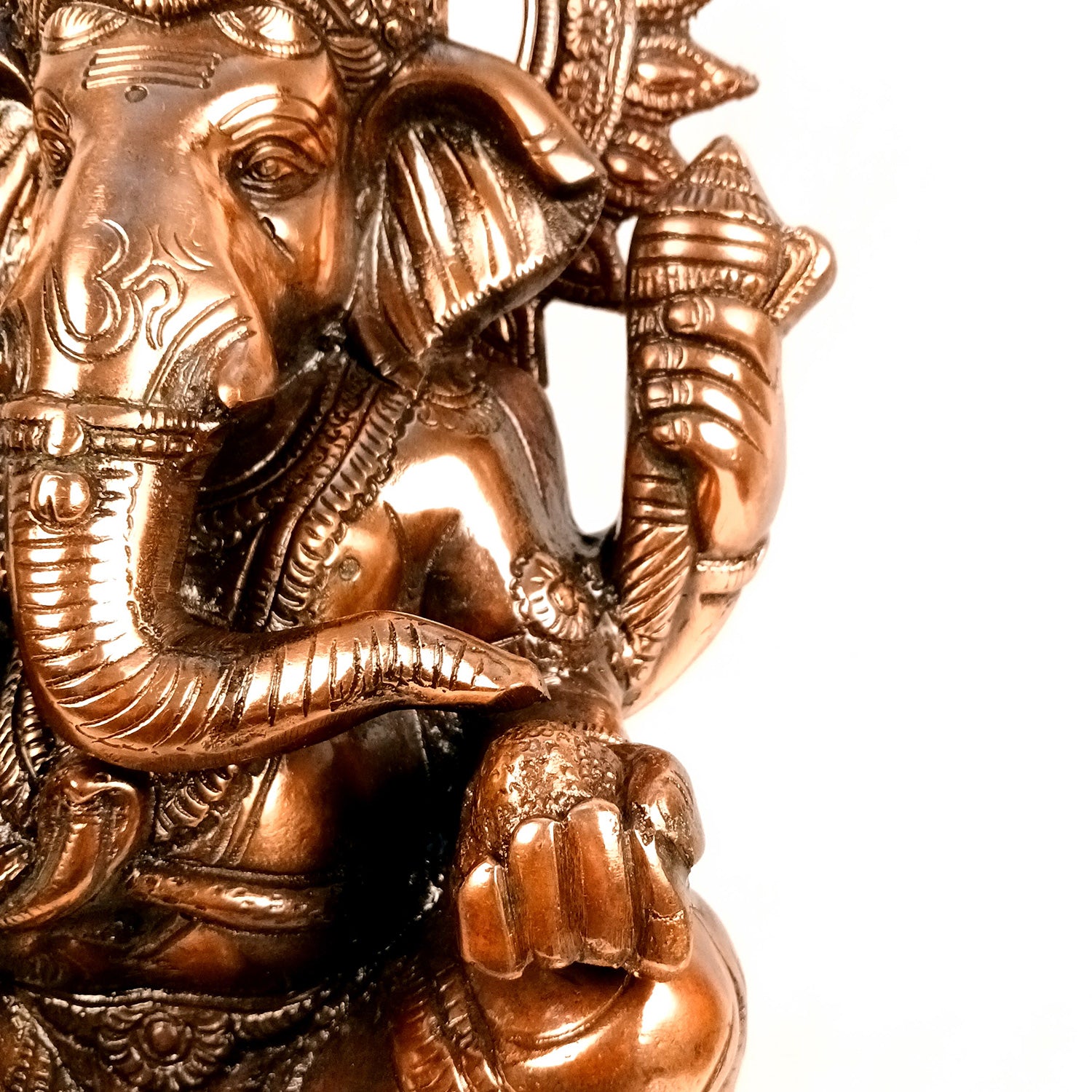 Ganesh Statue for Religious Showpiece for Decor and Gifts (Metal - Alloy | Color - Copper Shade | Size - 21 Inch) - Apkamart