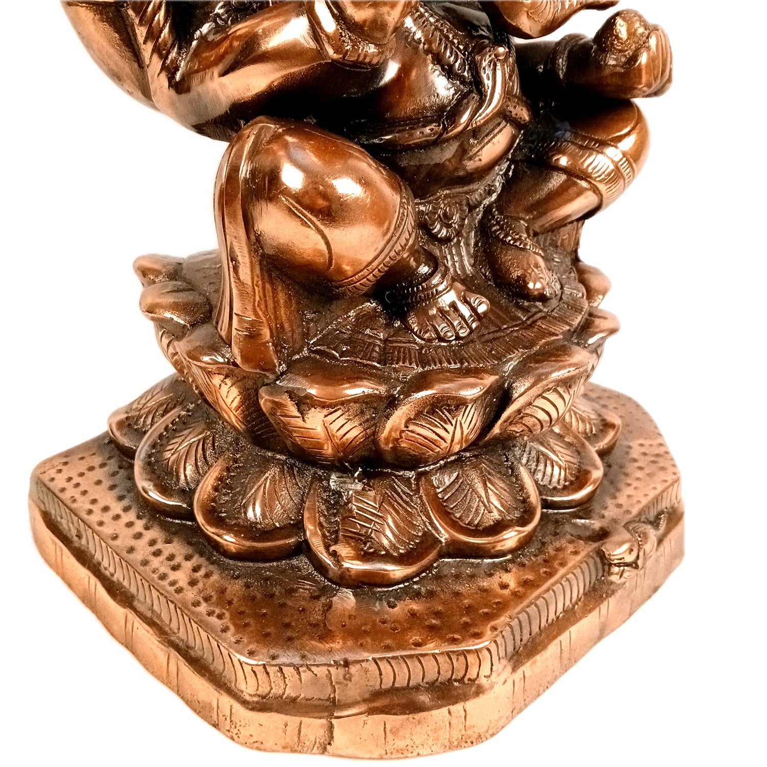 Ganesh Statue for Religious Showpiece for Decor and Gifts (Metal - Alloy | Color - Copper Shade | Size - 21 Inch) - Apkamart