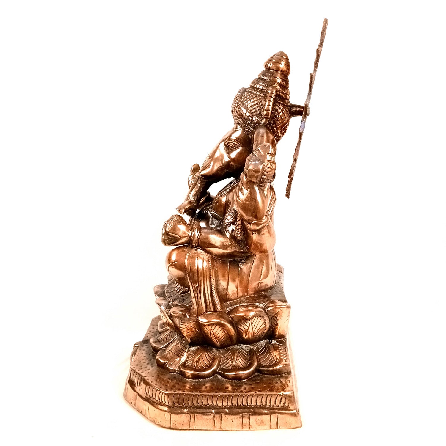 Ganesh Statue for Religious Showpiece for Decor and Gifts (Metal - Alloy | Color - Copper Shade | Size - 21 Inch) - Apkamart