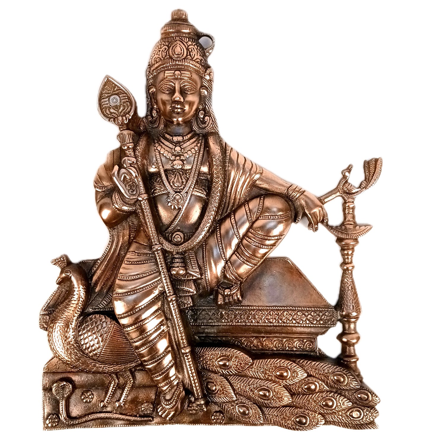 Lord Kartikeya Wall Hanging | Swami Bala Murugan Wall Decor | Kumar Subramanya Swamy Wall Idol - For Puja, Home, Living Room Decor & Gift - 19 Inch - Apkamart