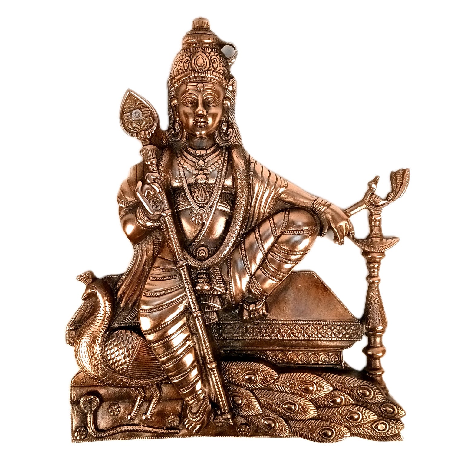 Lord Kartikeya Wall Hanging | Swami Bala Murugan Wall Decor | Kumar Subramanya Swamy Wall Idol - For Puja, Home, Living Room Decor & Gift - 19 Inch - Apkamart