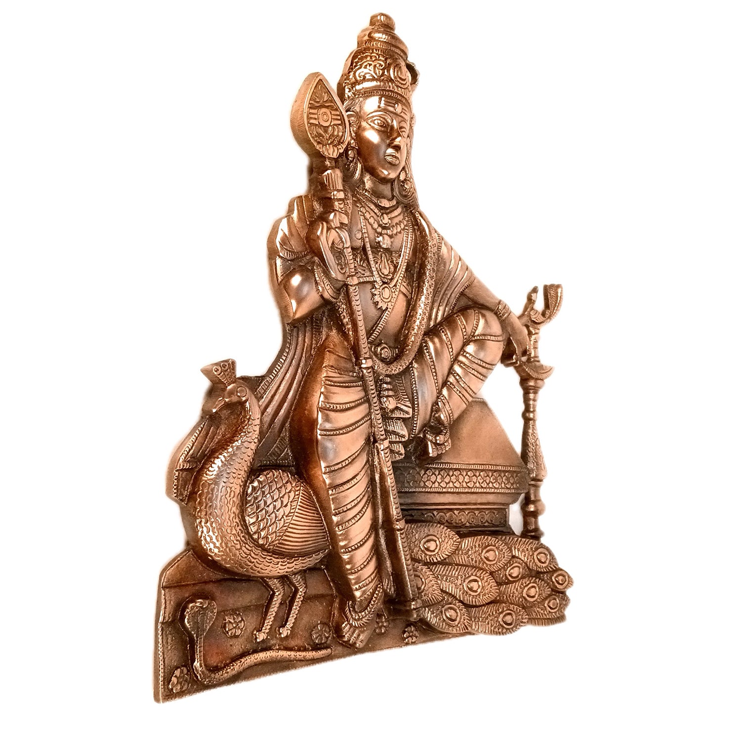 Lord Kartikeya Wall Hanging | Swami Bala Murugan Wall Decor | Kumar Subramanya Swamy Wall Idol - For Puja, Home, Living Room Decor & Gift - 19 Inch - Apkamart