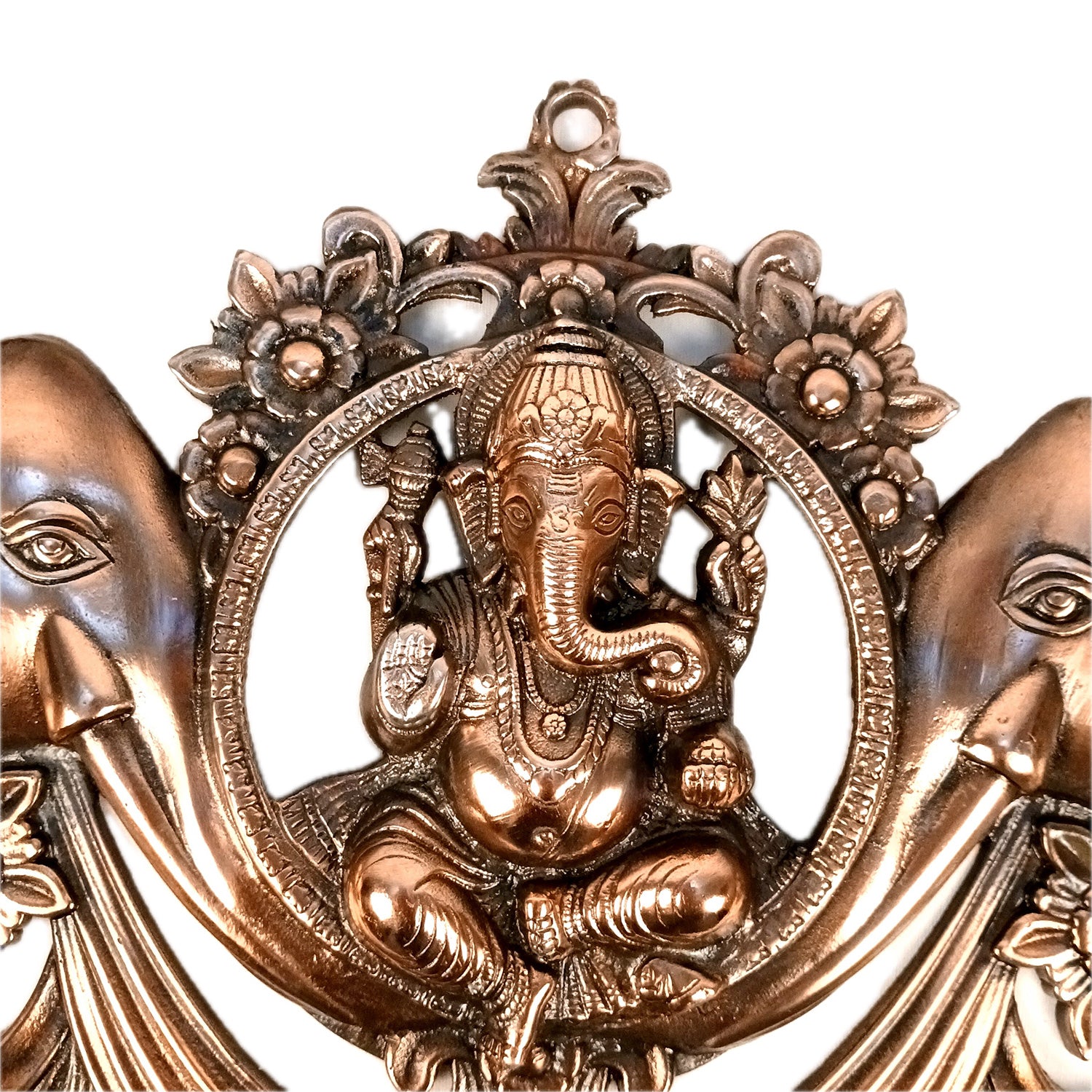 Ganesh Wall Hanging Idol | Lord Ganesha With Elephants Big Wall Statue Decor |Large Spiritual Wall Art - For Puja, Home & Entrance Living Room & Gift - 19 Inch - Apkamart