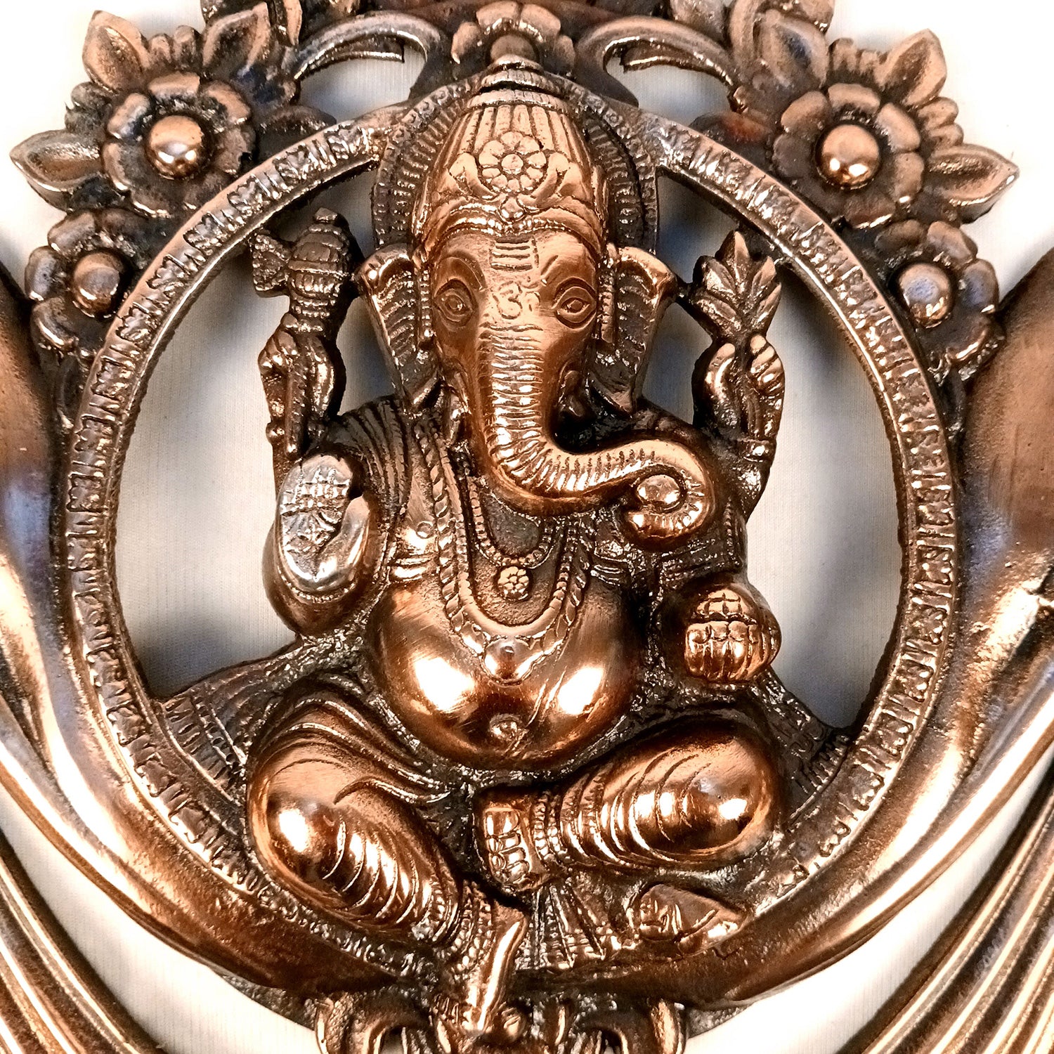 Ganesh Wall Hanging Idol | Lord Ganesha With Elephants Big Wall Statue Decor |Large Spiritual Wall Art - For Puja, Home & Entrance Living Room & Gift - 19 Inch - Apkamart