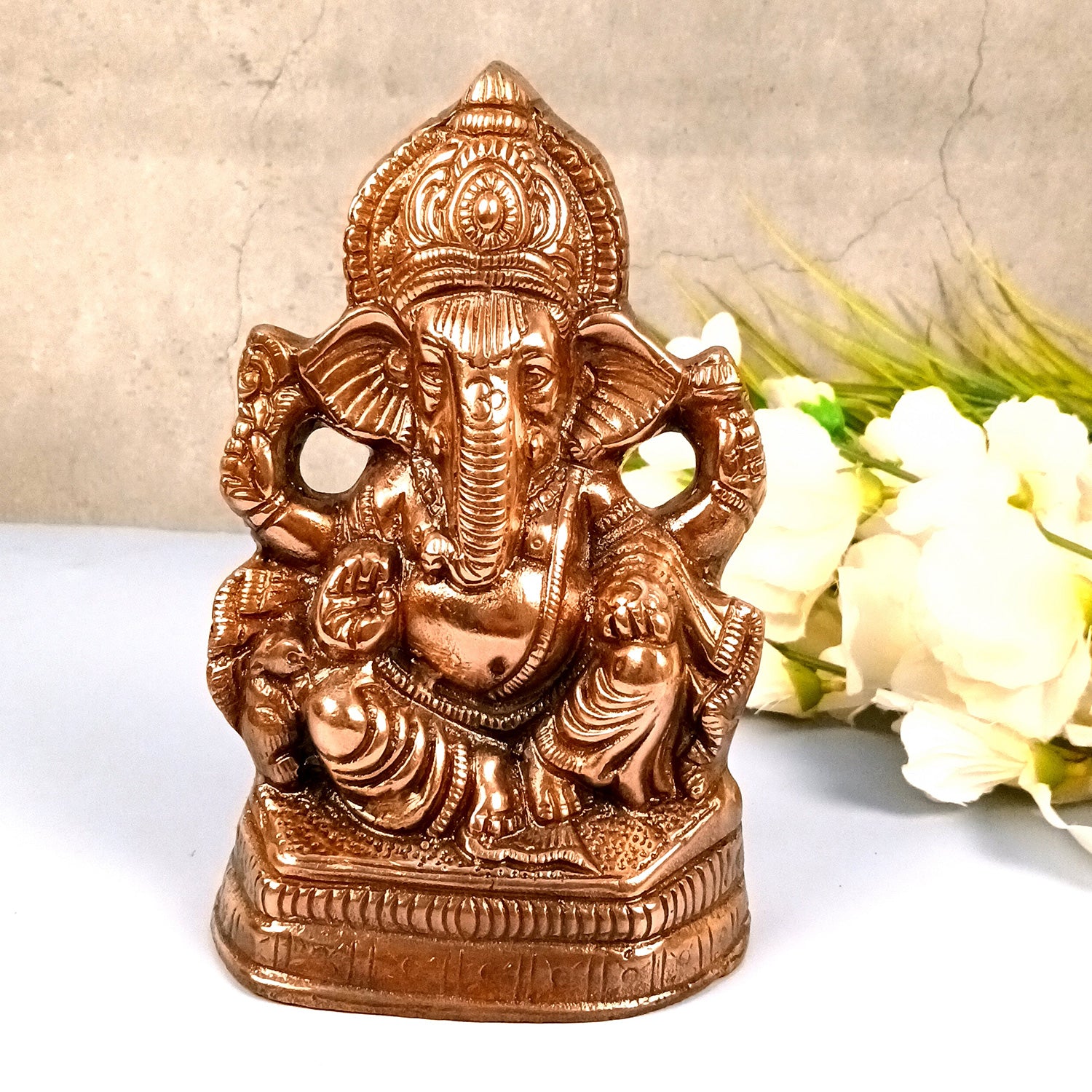 Ganesh Idol | Lord Ganesha Statue Murti |Religious & Spiritual Art - For Puja, Home & Entrance Living Room Decor & Gift - 9 Inch - Apkamart