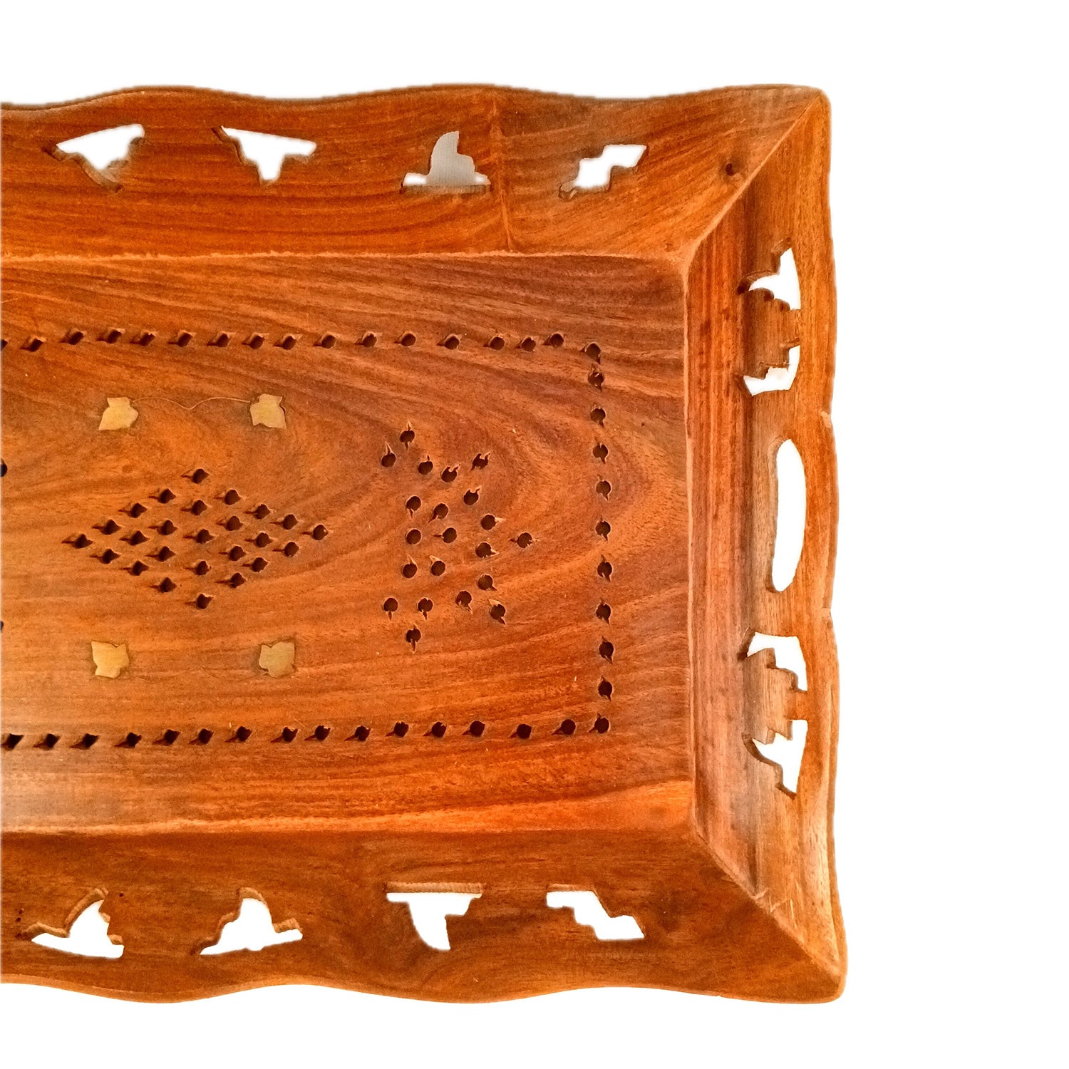 Wooden Tray | Serving Trays For Tea, Coffee & Snacks | Multipurpose Decorative Tray & Platters - For Home, Dining Table Organization, Kitchen & Gifts - 15 Inch (Pack of 2) - Apkamart