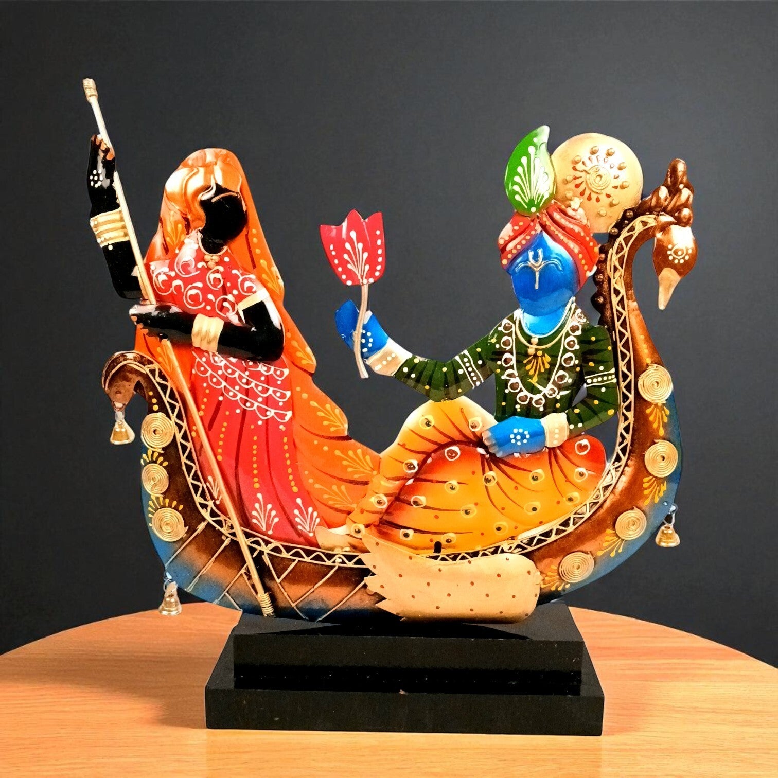 Radha Krishna Statue | Lord Krishna with Radha Idol for Home, Puja, Living Room & Office Decor | Decorative Hindu God Figurine for Spiritual & Religious Gift - 14 Inch - Apkamart #Style_Design 1