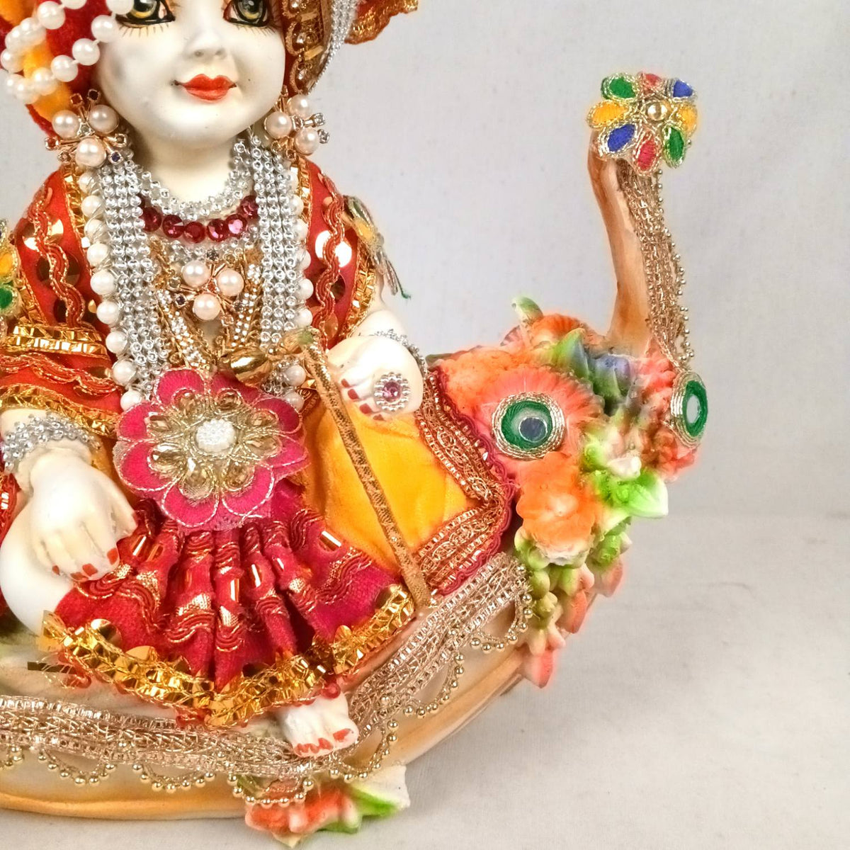 Laddu Gopal Baby Krishna in Boat Statue – 8 Inch
