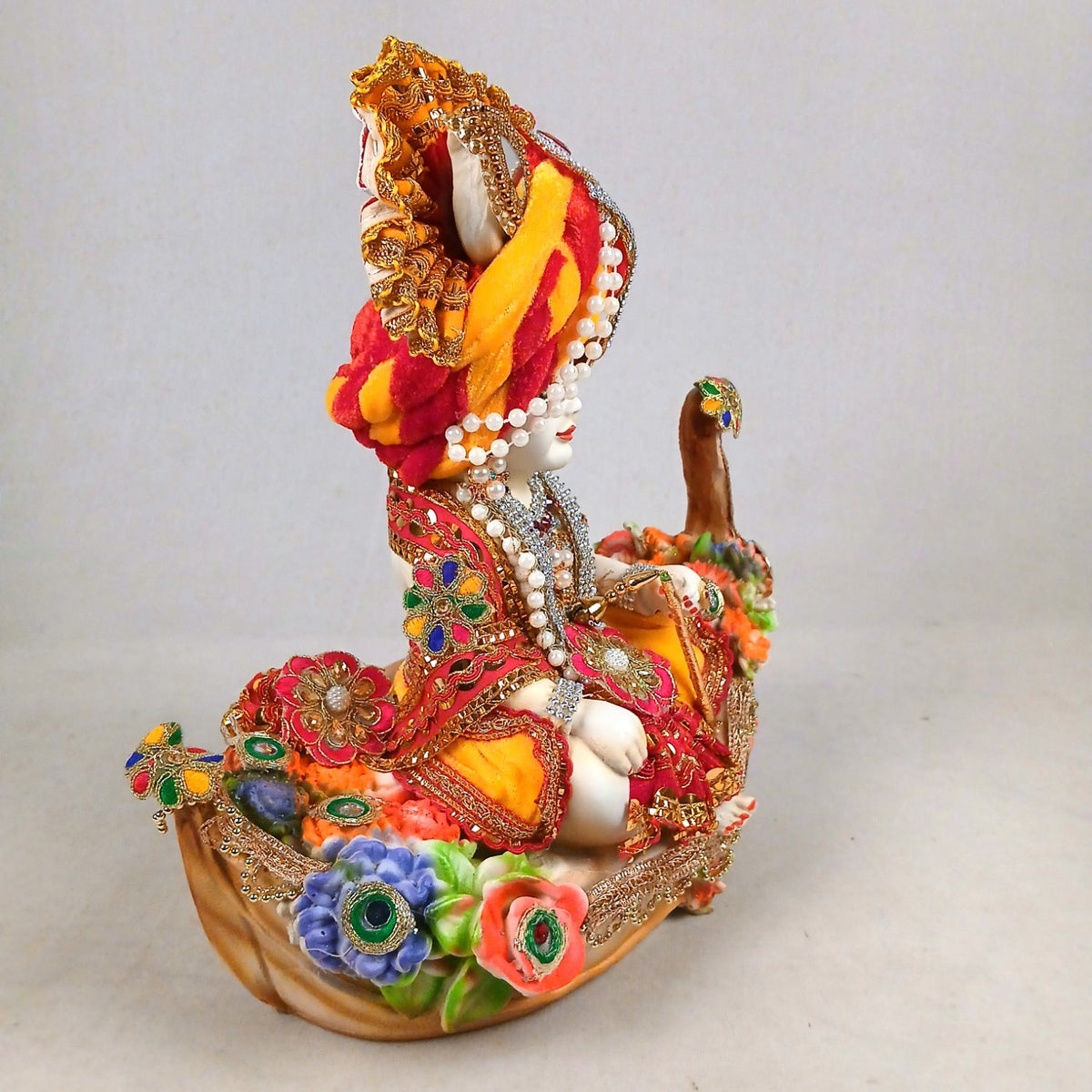 Laddu Gopal Baby Krishna in Boat Statue – 8 Inch