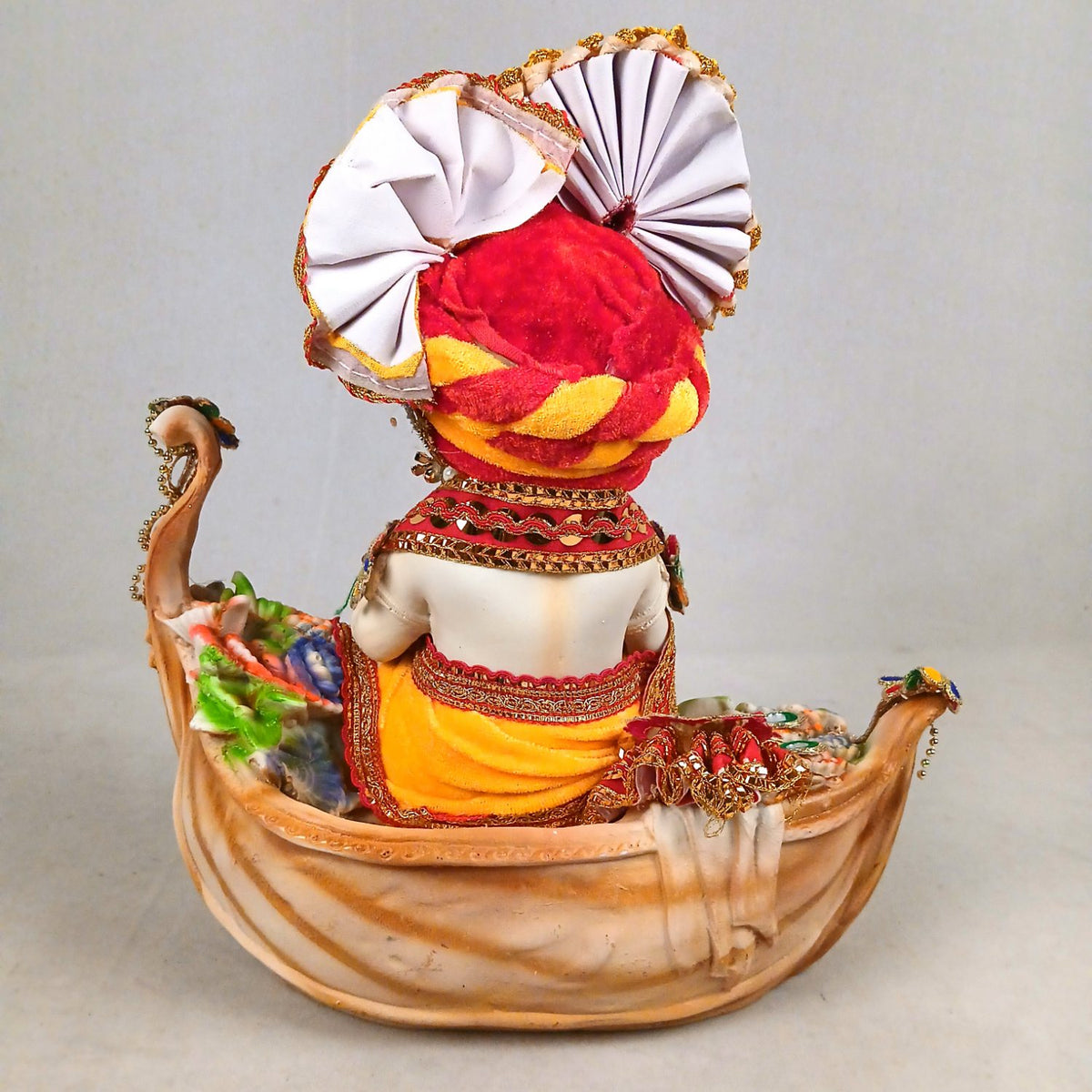 Laddu Gopal Baby Krishna in Boat Statue – 8 Inch