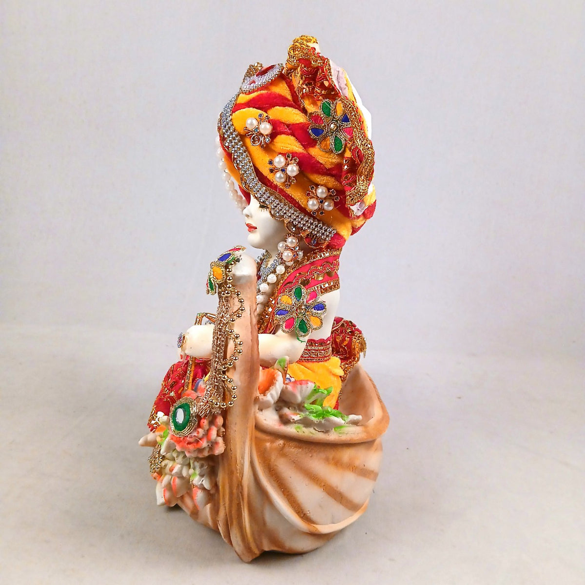 Laddu Gopal Baby Krishna in Boat Statue – 8 Inch
