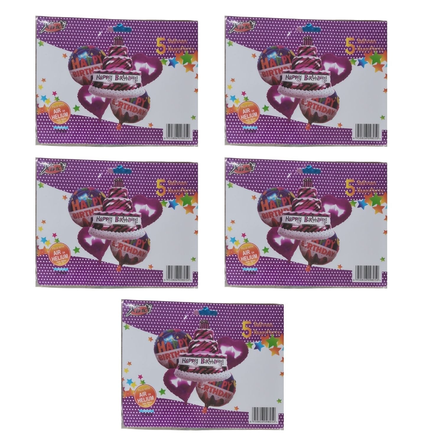 Happy Birthday Design Birthday Balloons | Happy Birthday Balloons | Party Balloons Balloons for Kids Colorful Birthday Decorations for Home School - Apkamart #Style_pack Of 5