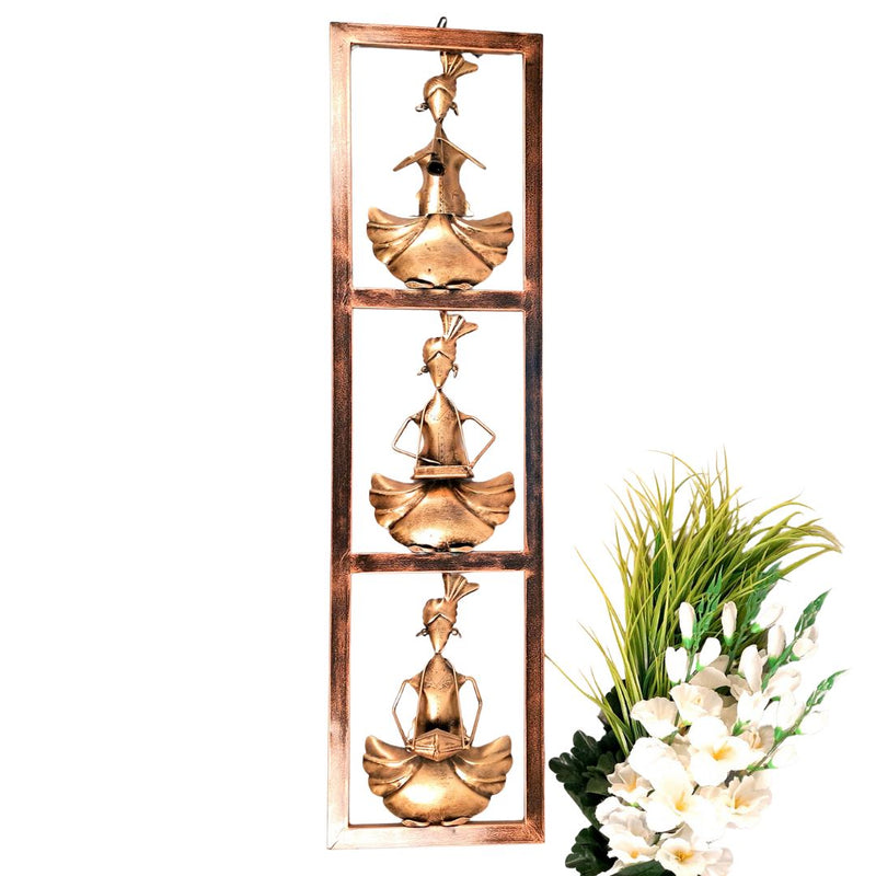 Decorative Musician in Frame Wall Hanging | Home Decor & Wall Decor | Playing Instrument (Golden, 15 Inch)-Apkamart