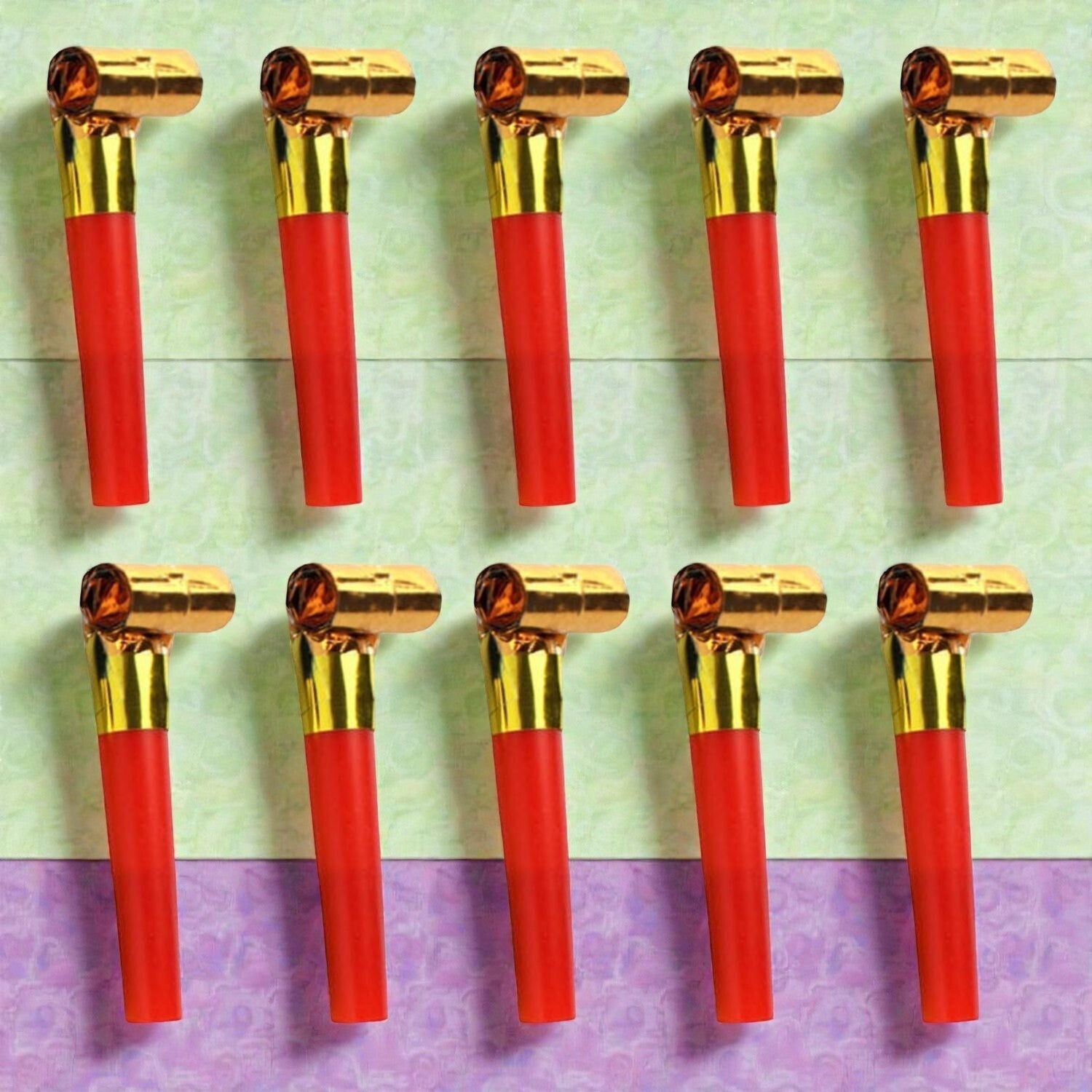 Party Horns for Kids Whistle Noise Makers Birthday Party Supplies Fun Party Favors for Boys Girls Colorful Celebration Accessories for School - 9 Inch(Pack Of 10) - Apkamart