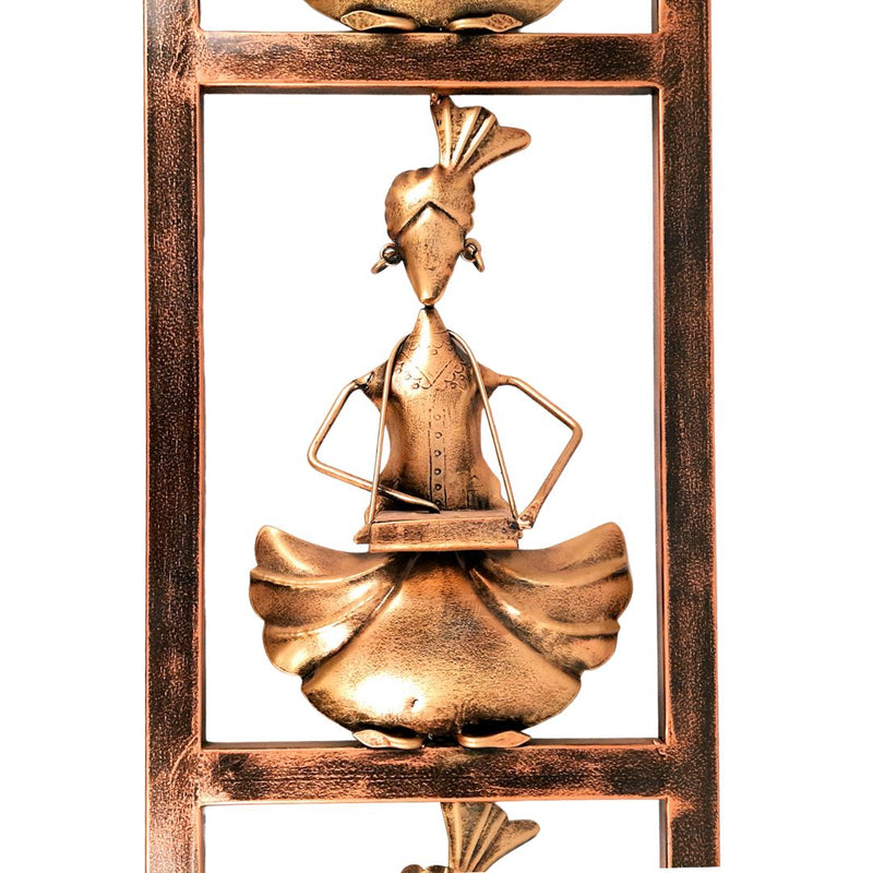 Decorative Musician in Frame Wall Hanging | Home Decor & Wall Decor | Playing Instrument (Golden, 15 Inch)-Apkamart