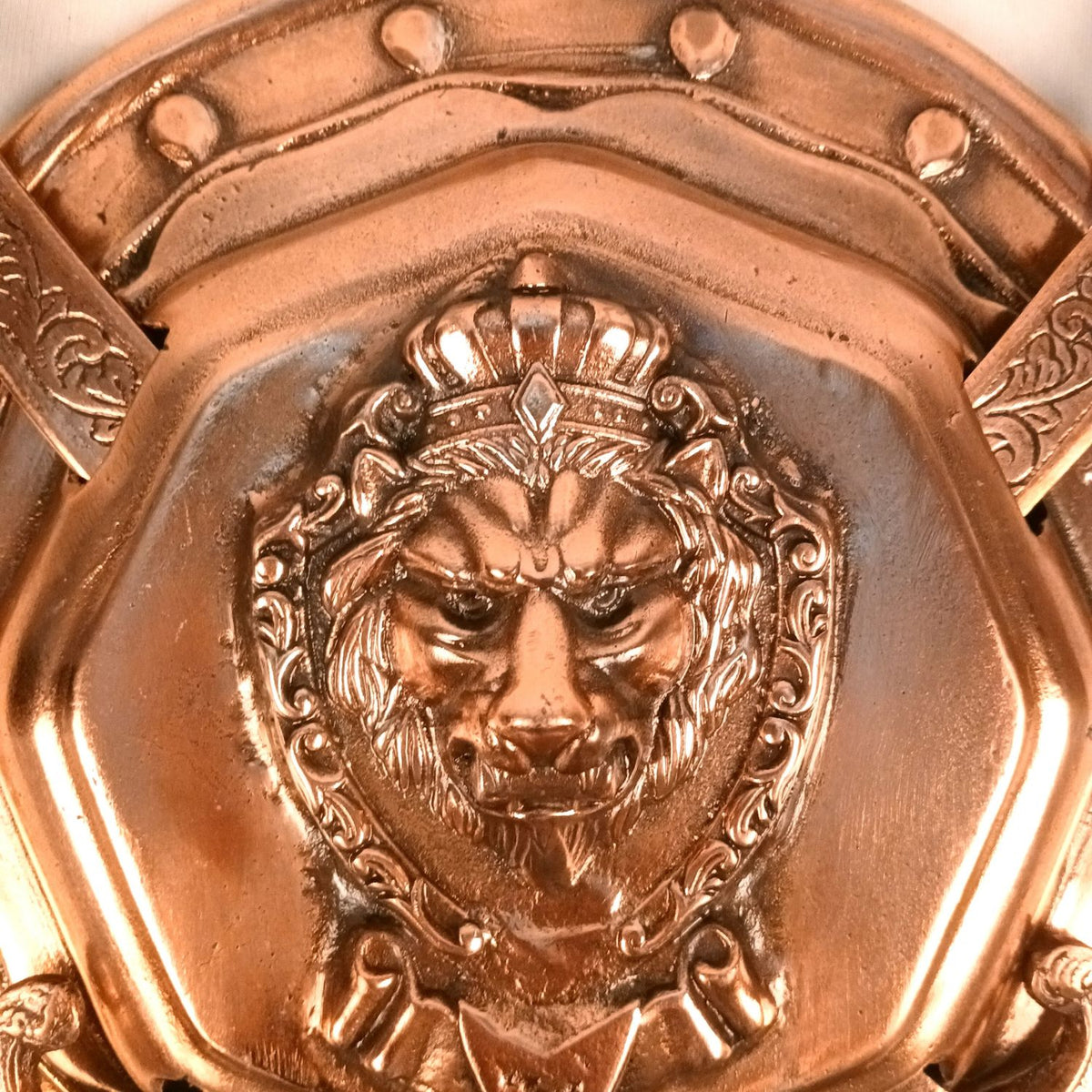 Round Lion Face Dhal Talwar Sword & Shield Wall Decor – 13 Inch