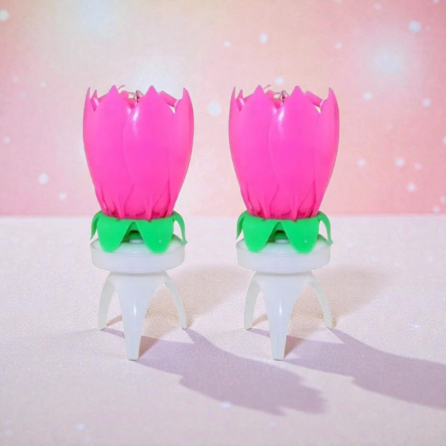 Lotus Design Birthday Candle for Cake Decoration | Decorative Birthday Candle for Kids Birthday Parties, Home Celebrations - 4 Inch - Apkamart #Style_Pack Of 2