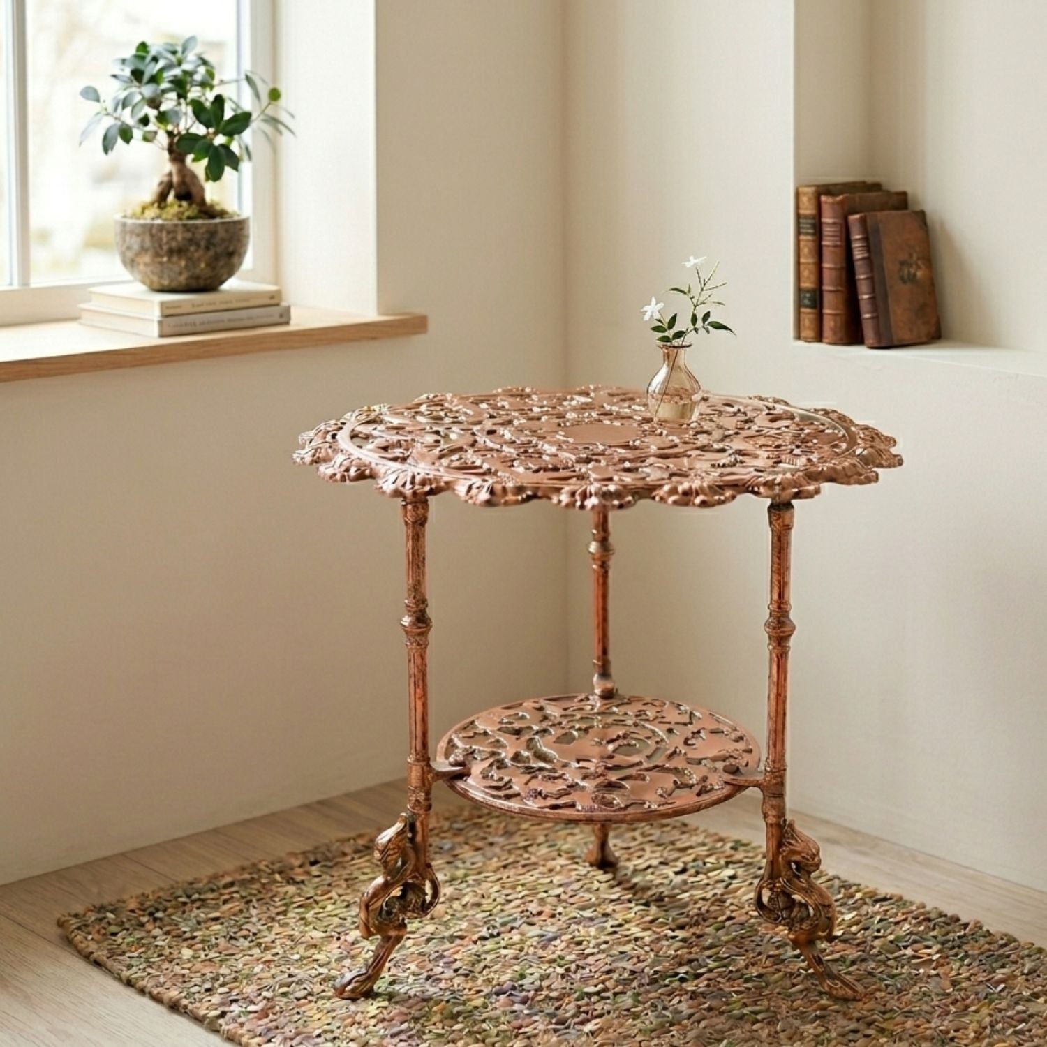 Metal Center Table for Home Decor – 17 Inch