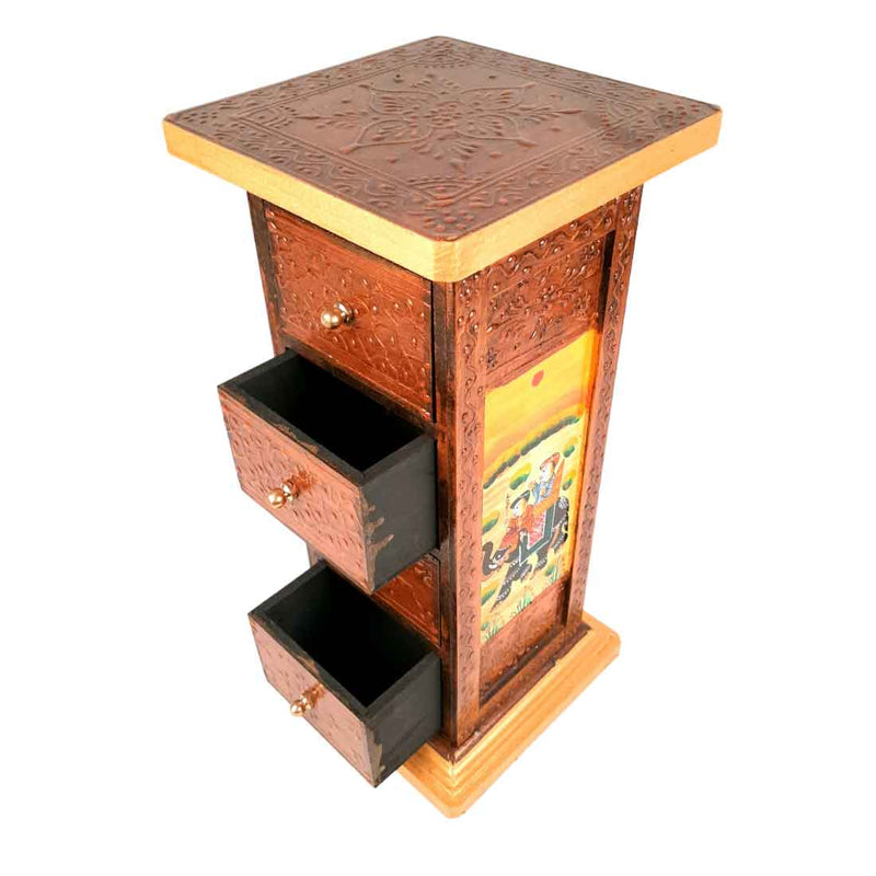 Jewellery Box | Decorative Box - 4 Drawers - For Earring & Necklace - 15 Inch - Apkamart