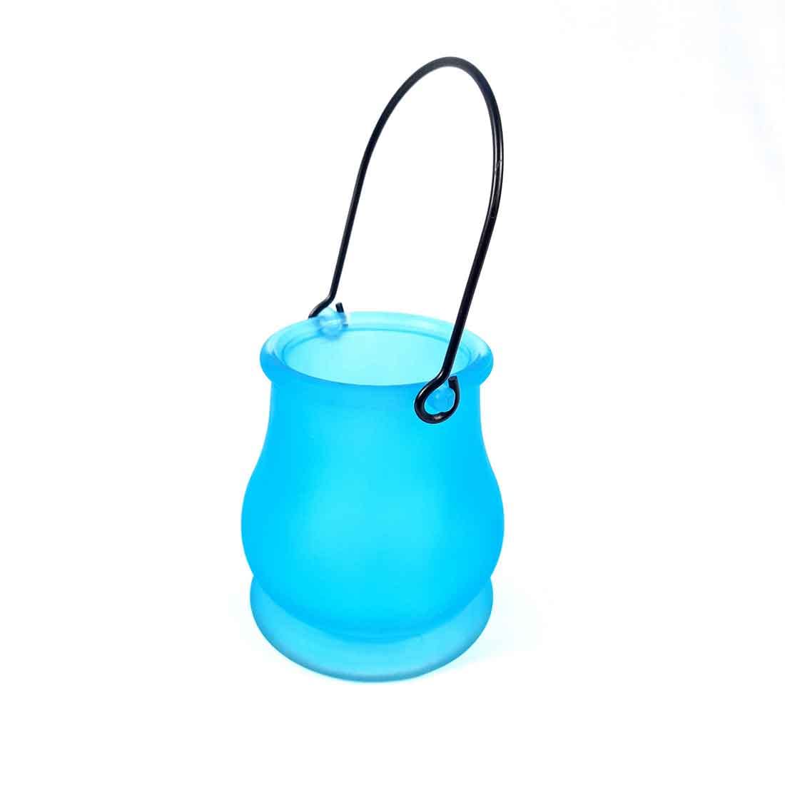 Handcrafted Glass Tealight Candle Holder for Table Decor & Gifts | Diwali, Festive Decoration - 8 Inch